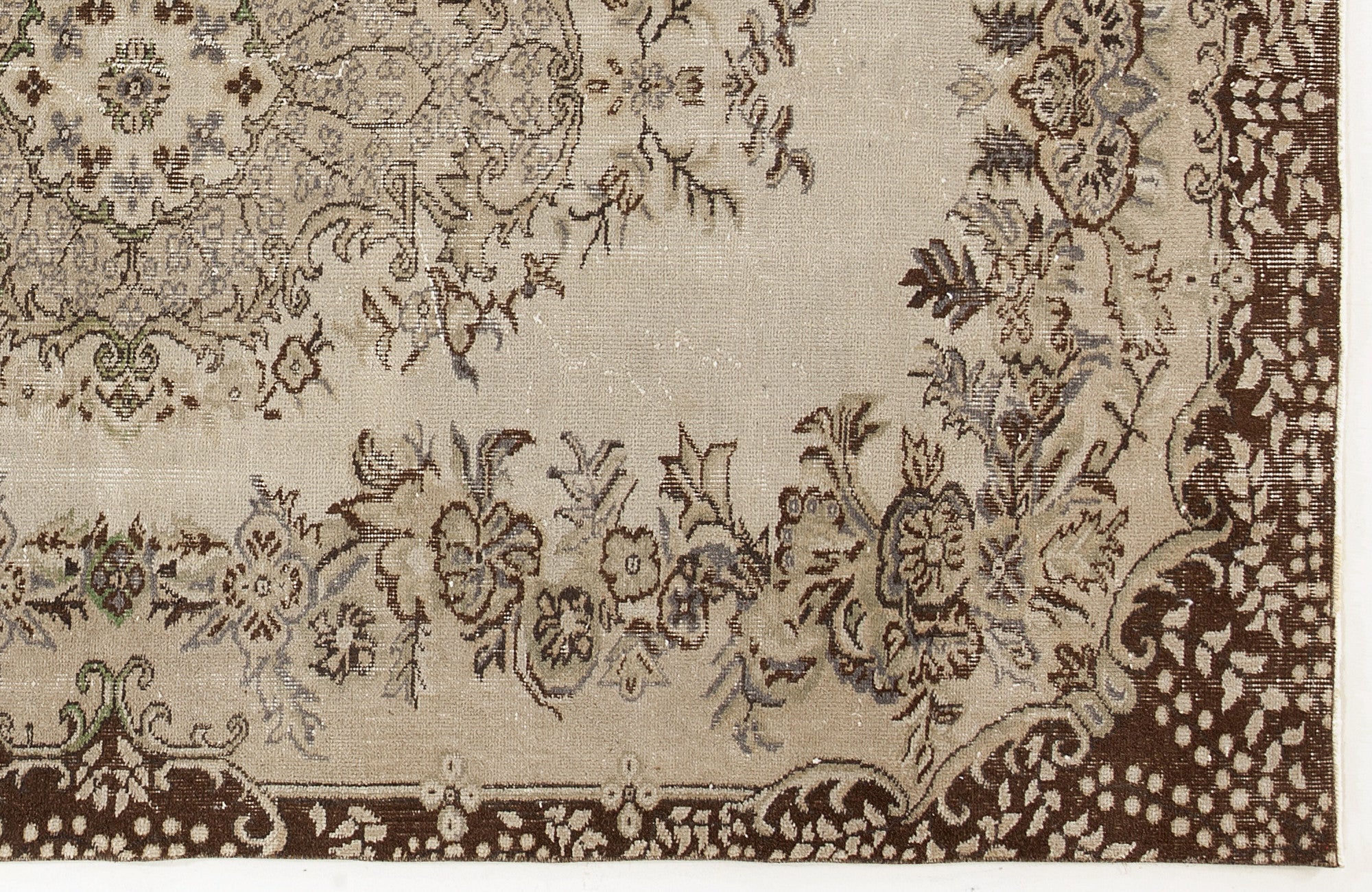 Atina 4282 Beige Vintage Wool Handmade Area Rug 5'5" x 8'9"