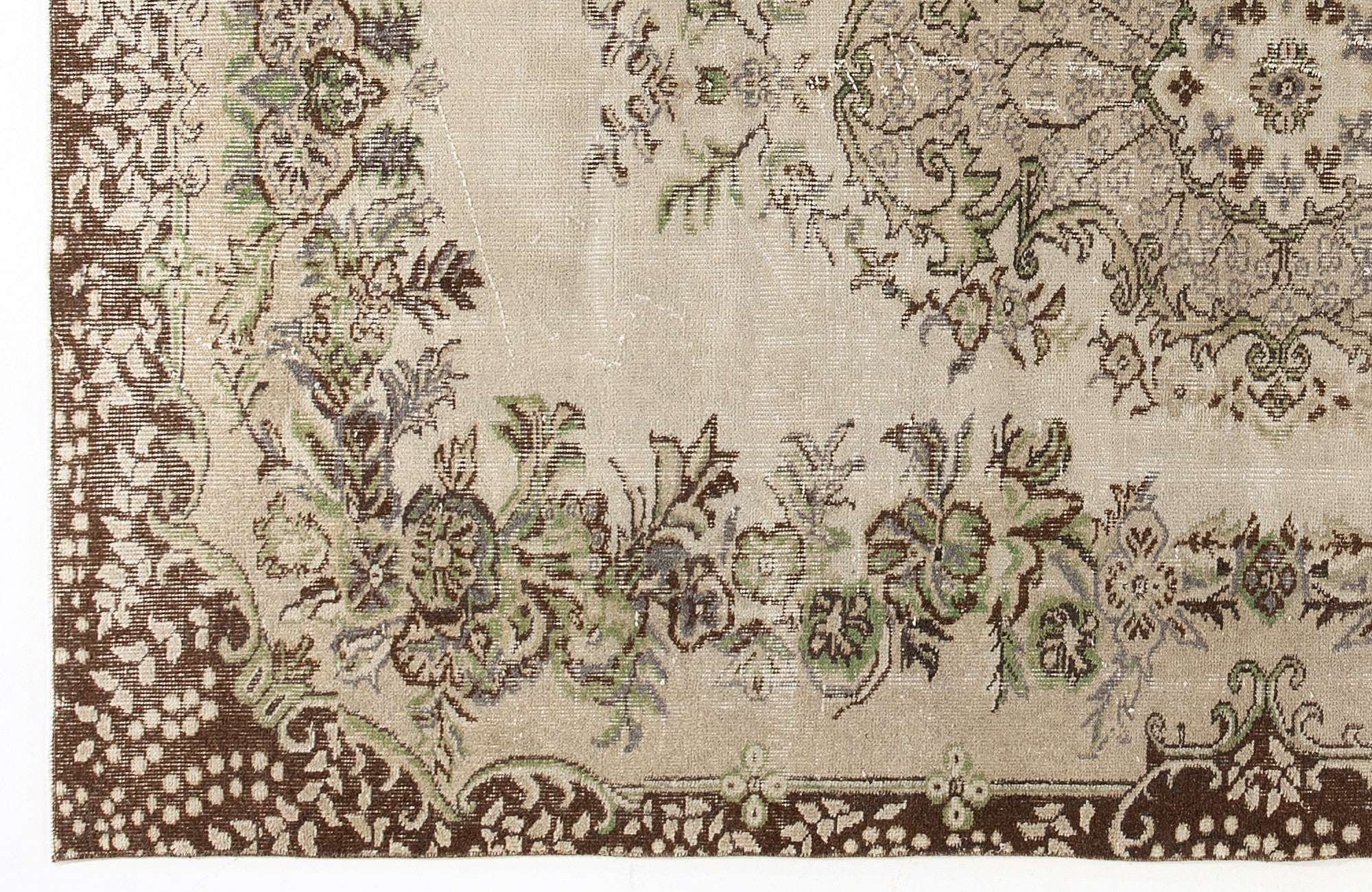 Atina 4282 Beige Vintage Wool Handmade Area Rug 5'5" x 8'9"