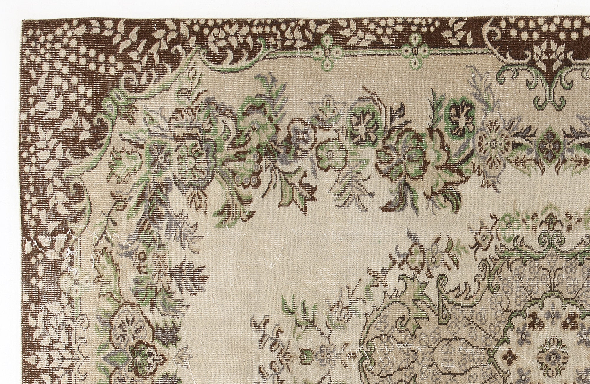 Atina 4282 Beige Vintage Wool Handmade Area Rug 5'5" x 8'9"