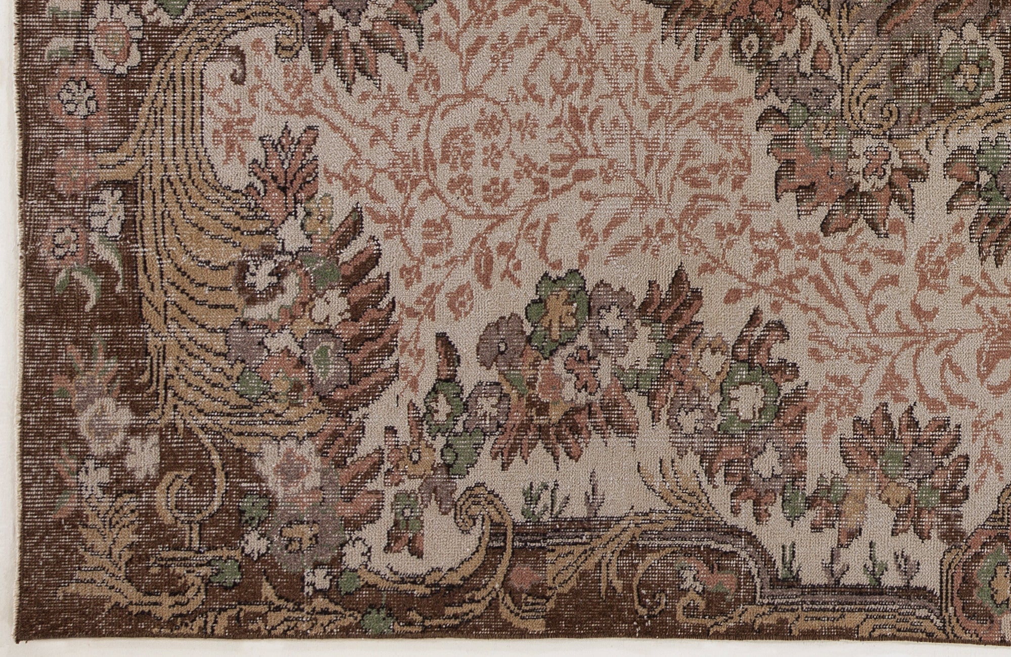Atina 4389 Beige Vintage Wool Handmade Area Rug 6'2" x 9'3"