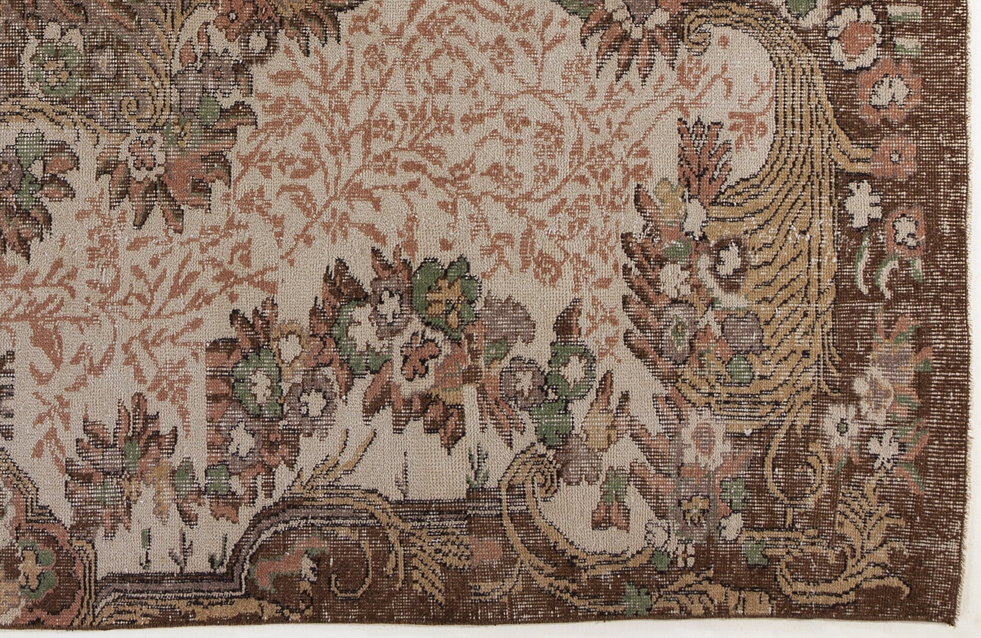 Atina 4389 Beige Vintage Wool Handmade Area Rug 6'2" x 9'3"