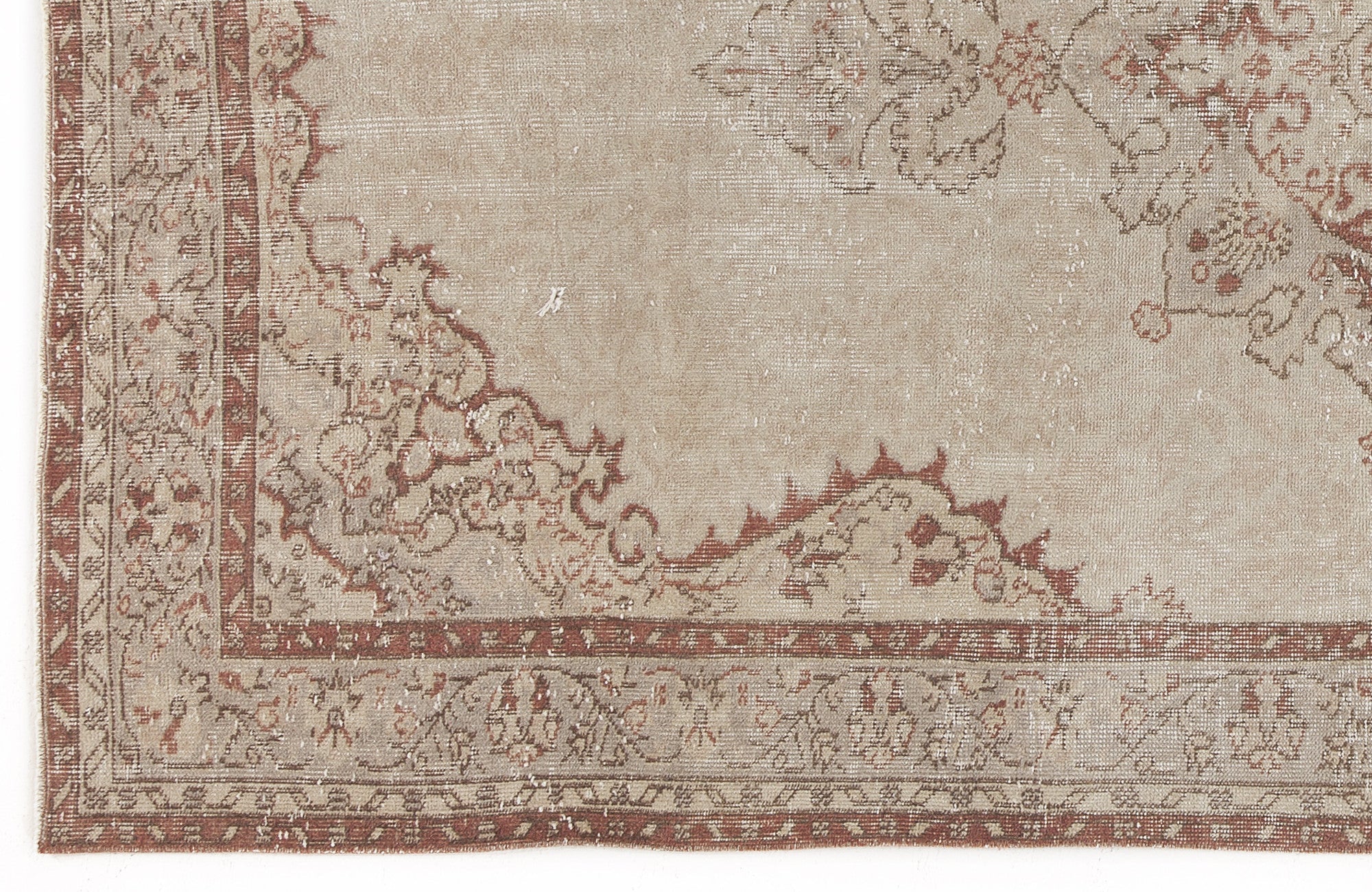 Atina 4743 Beige Vintage Wool Handmade Area Rug 5'5" x 8'11"