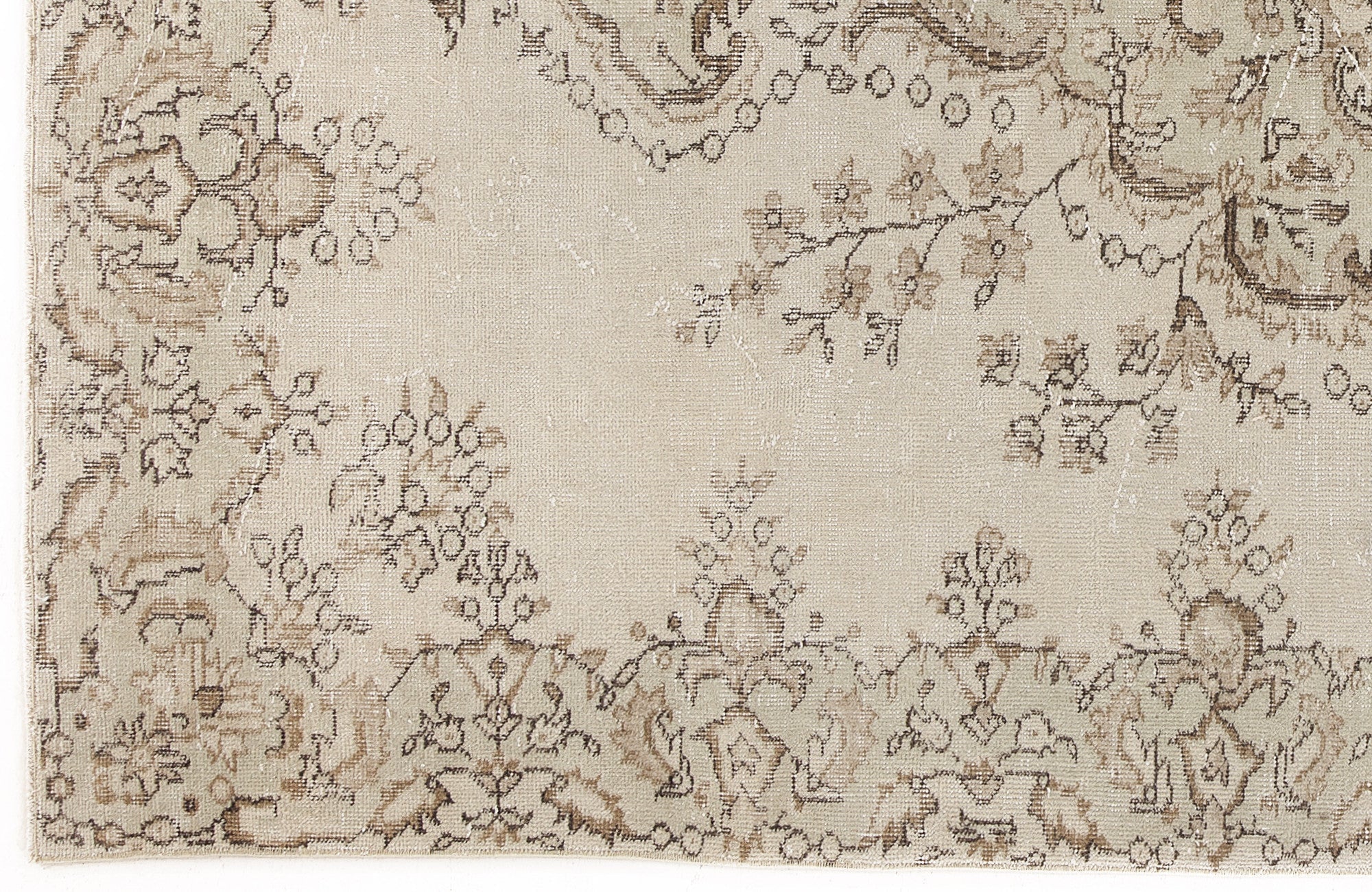 Atina 4959 Beige Vintage Wool Handmade Area Rug 5'8" x 9'3"