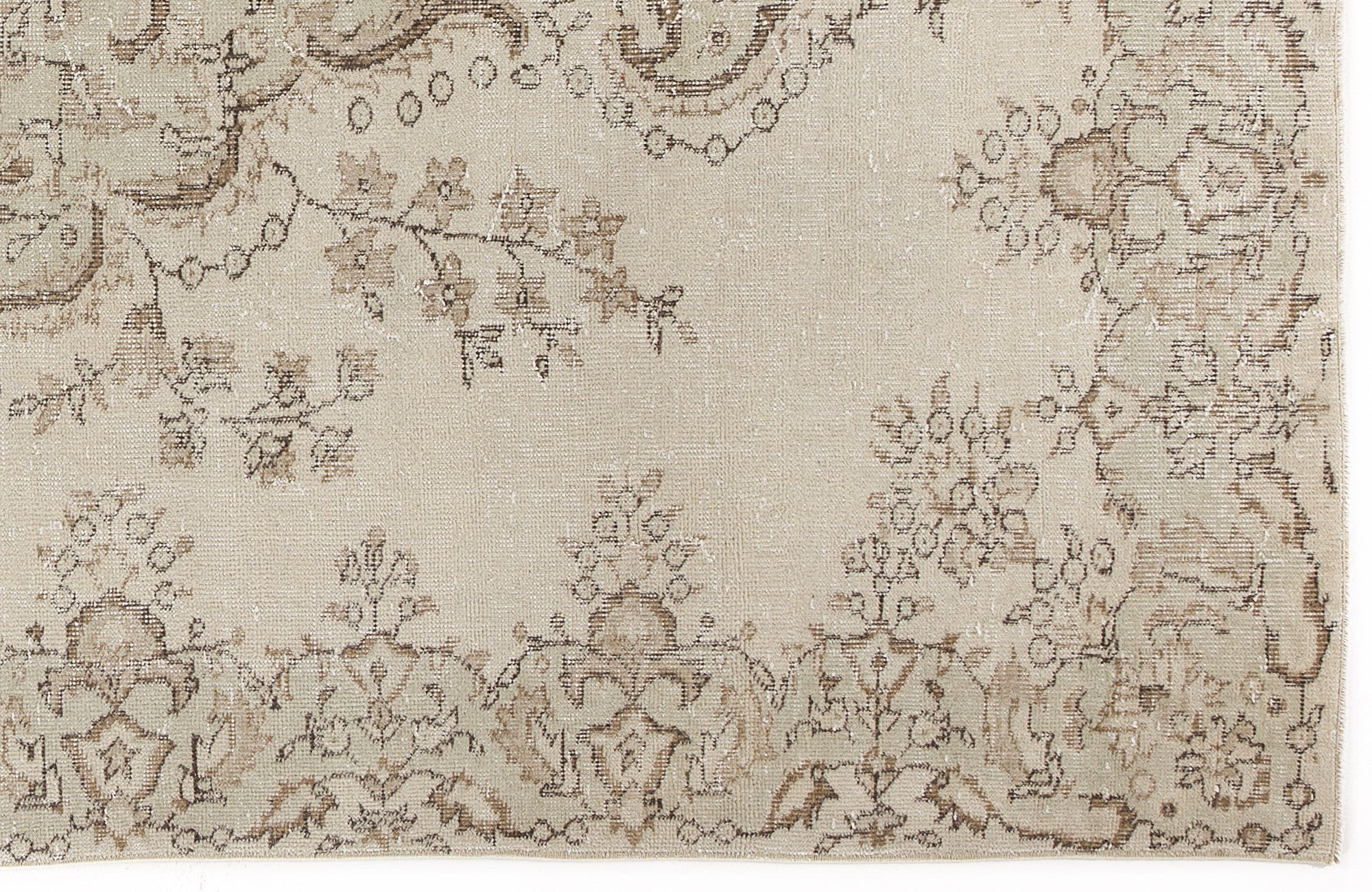 Atina 4959 Beige Vintage Wool Handmade Area Rug 5'8" x 9'3"