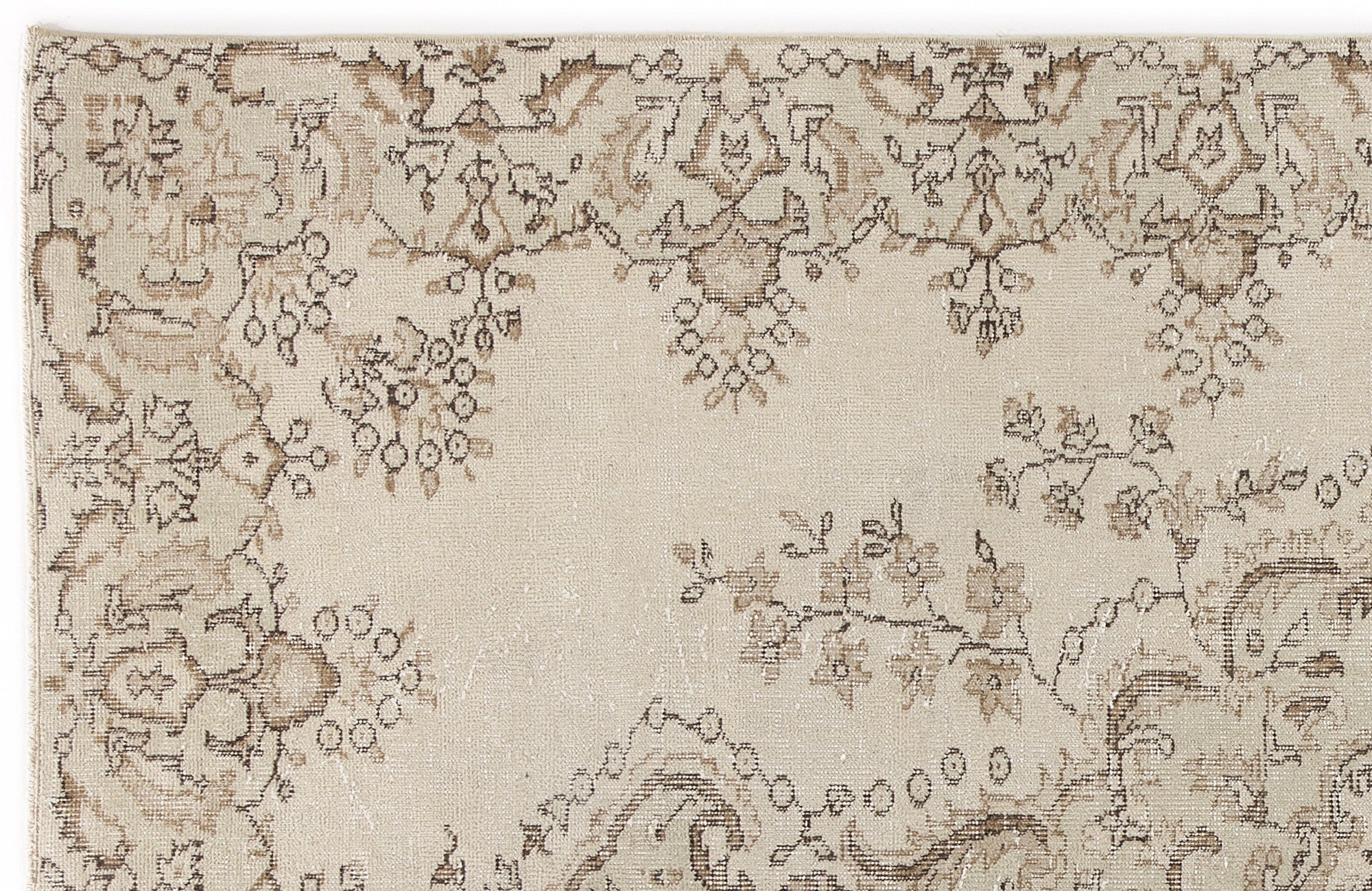 Atina 4959 Beige Vintage Wool Handmade Area Rug 5'8" x 9'3"
