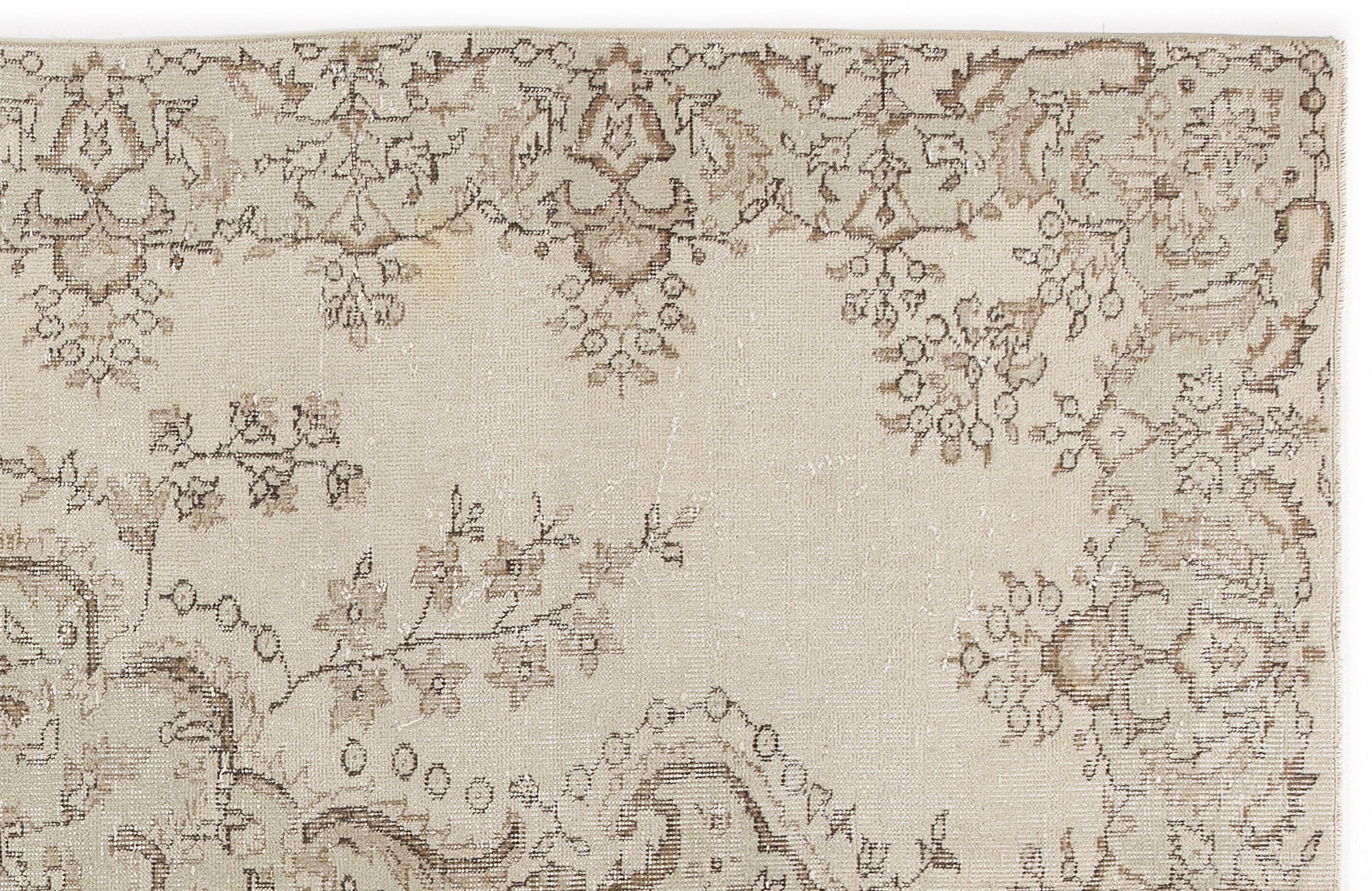Atina 4959 Beige Vintage Wool Handmade Area Rug 5'8" x 9'3"