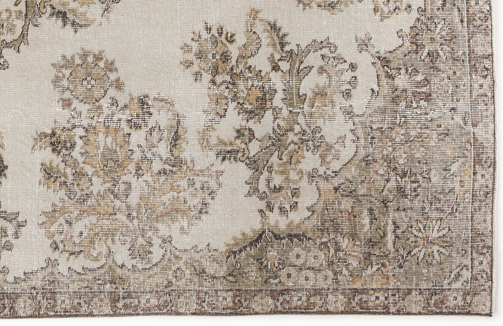 Atina 4976 Beige Vintage Wool Handmade Area Rug 6'5" x 9'7"