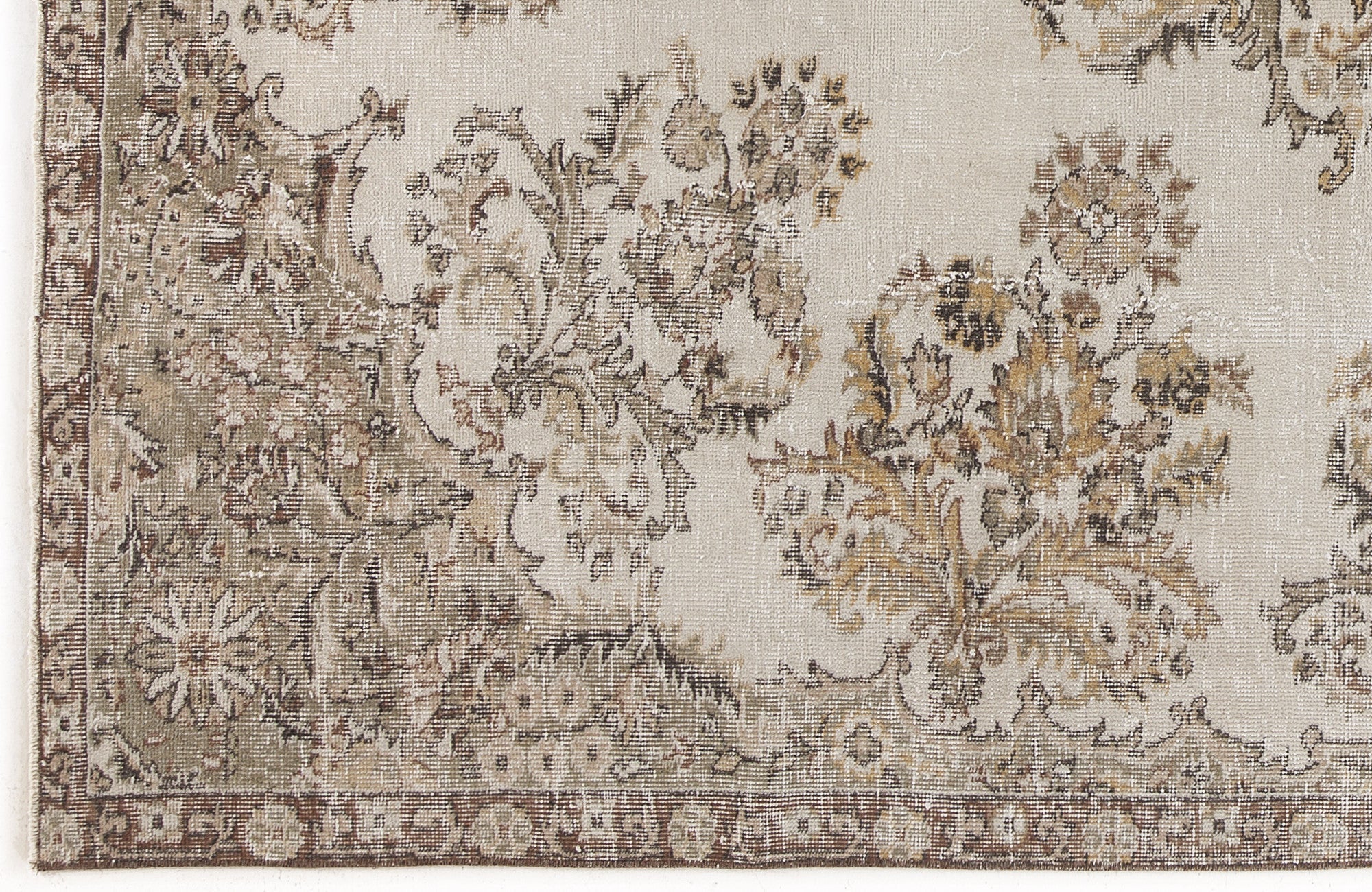 Atina 4976 Beige Vintage Wool Handmade Area Rug 6'5" x 9'7"