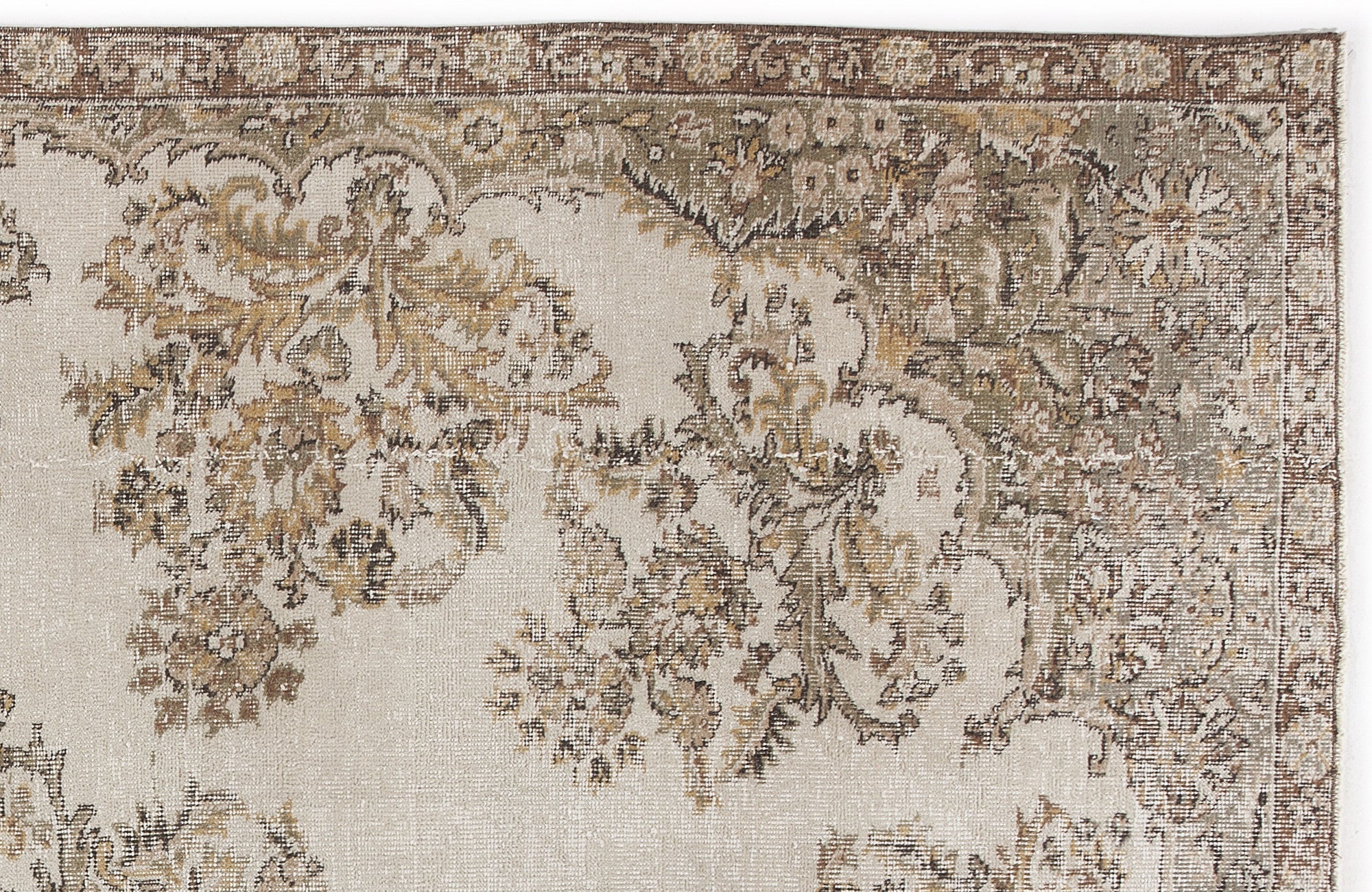 Atina 4976 Beige Vintage Wool Handmade Area Rug 6'5" x 9'7"