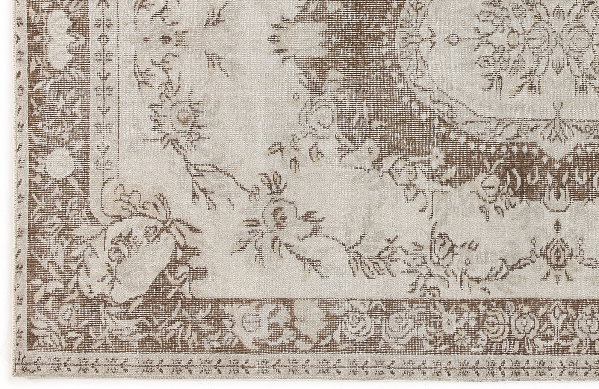 Atina 5070 Beige Vintage Wool Handmade Area Rug 5'5" x 8'5"