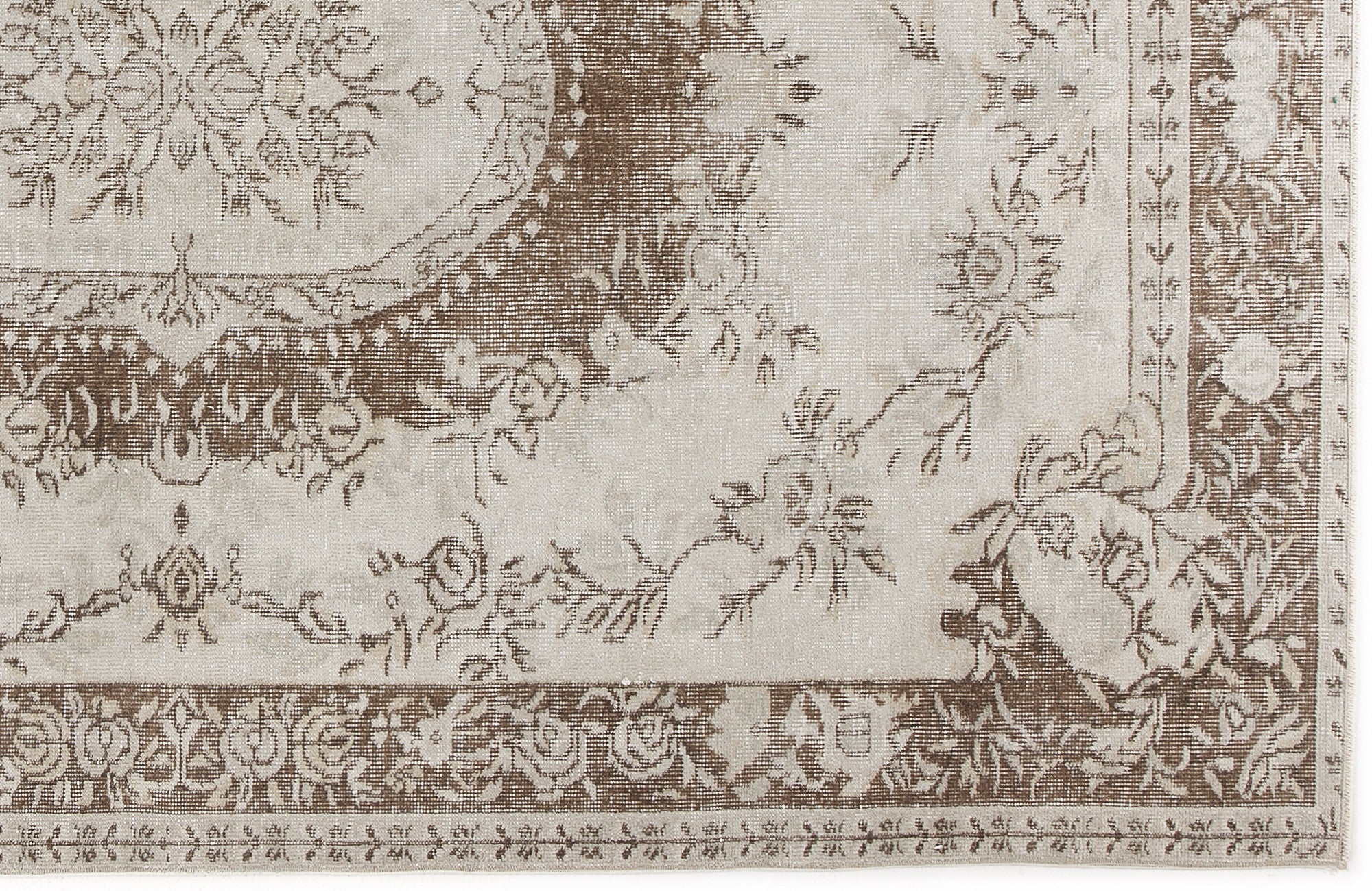 Atina 5070 Beige Vintage Wool Handmade Area Rug 5'5" x 8'5"