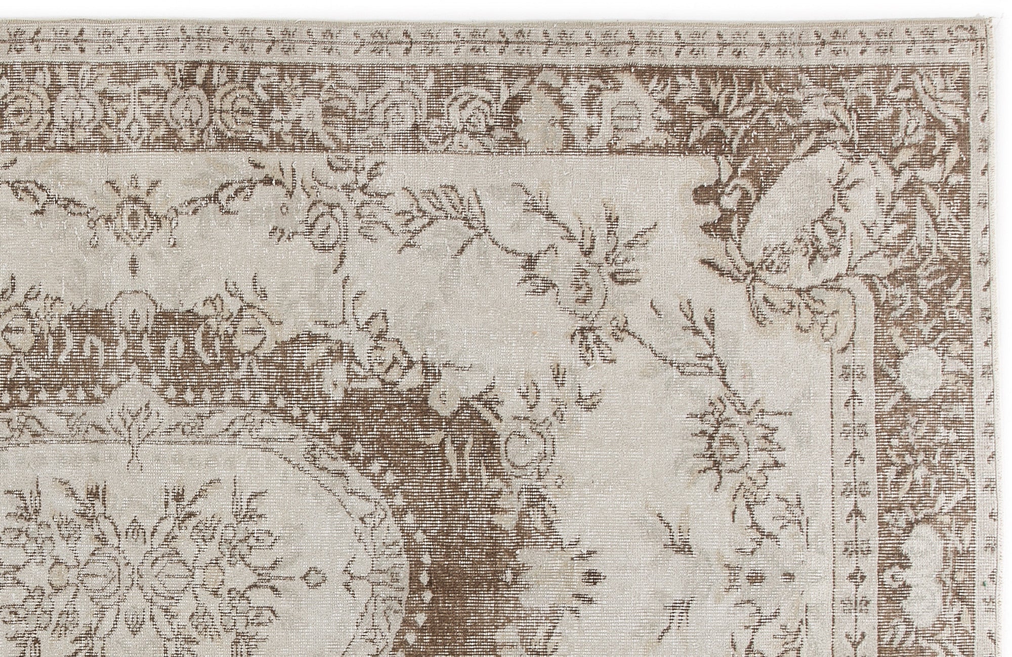 Atina 5070 Beige Vintage Wool Handmade Area Rug 5'5" x 8'5"