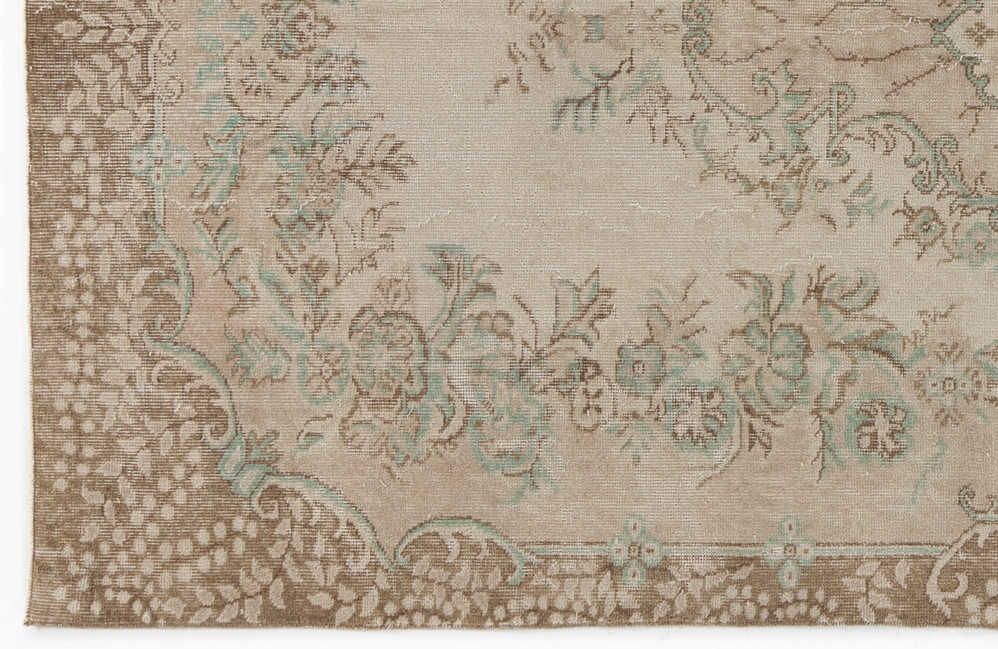 Atina 5246 Beige Vintage Wool Handmade Area Rug 5'7" x 9'6"