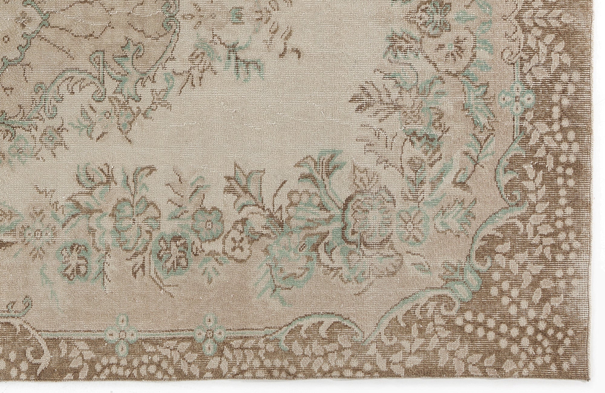 Atina 5246 Beige Vintage Wool Handmade Area Rug 5'7" x 9'6"