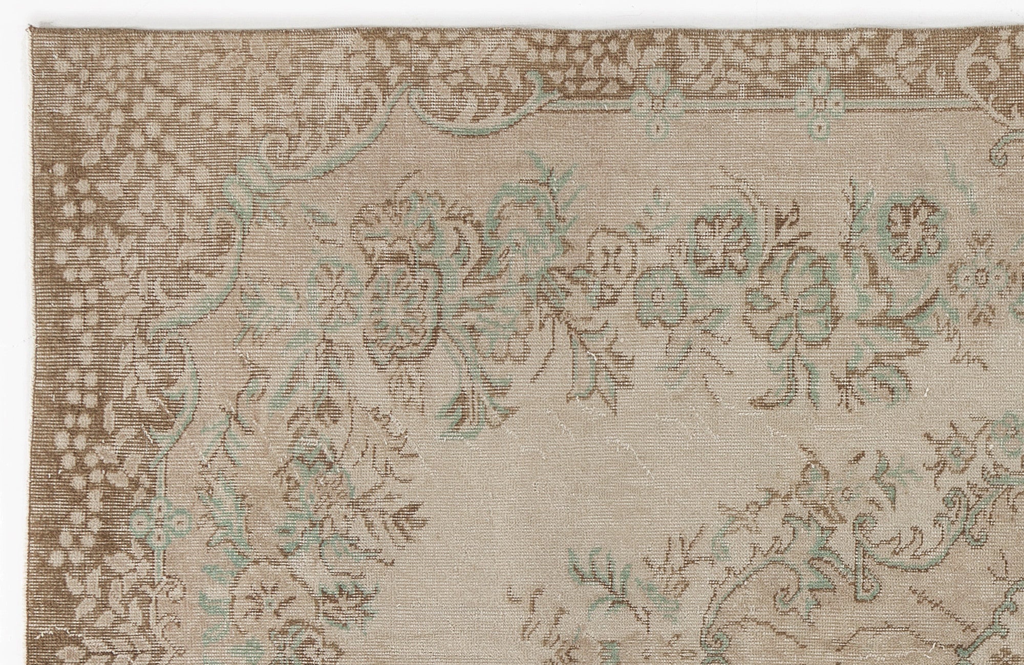 Atina 5246 Beige Vintage Wool Handmade Area Rug 5'7" x 9'6"