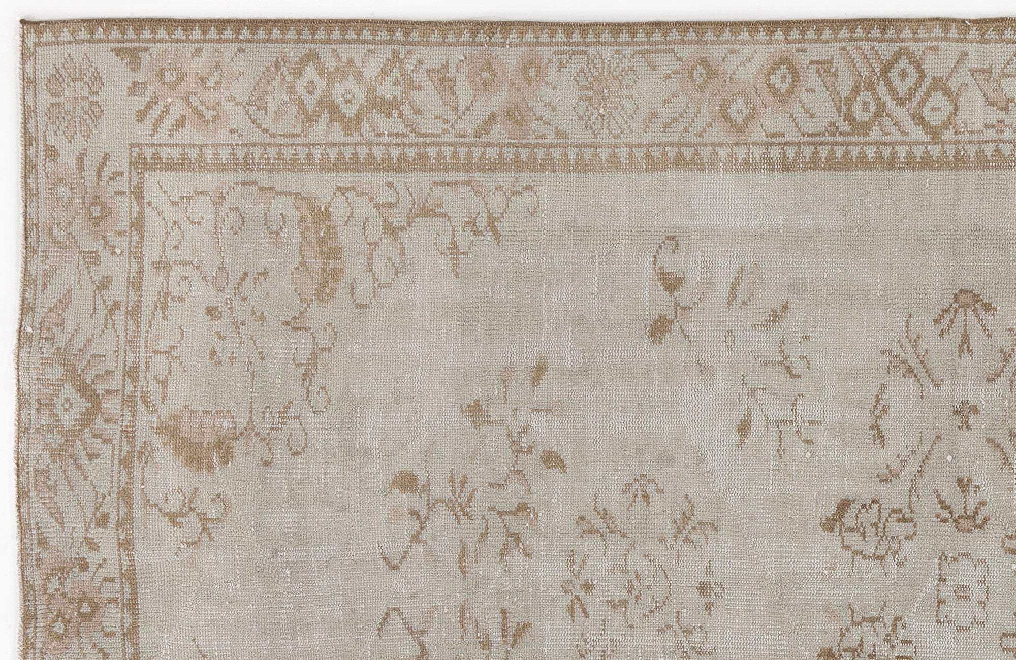 Atina 5249 Beige Vintage Wool Handmade Area Rug 5'3" x 8'8"