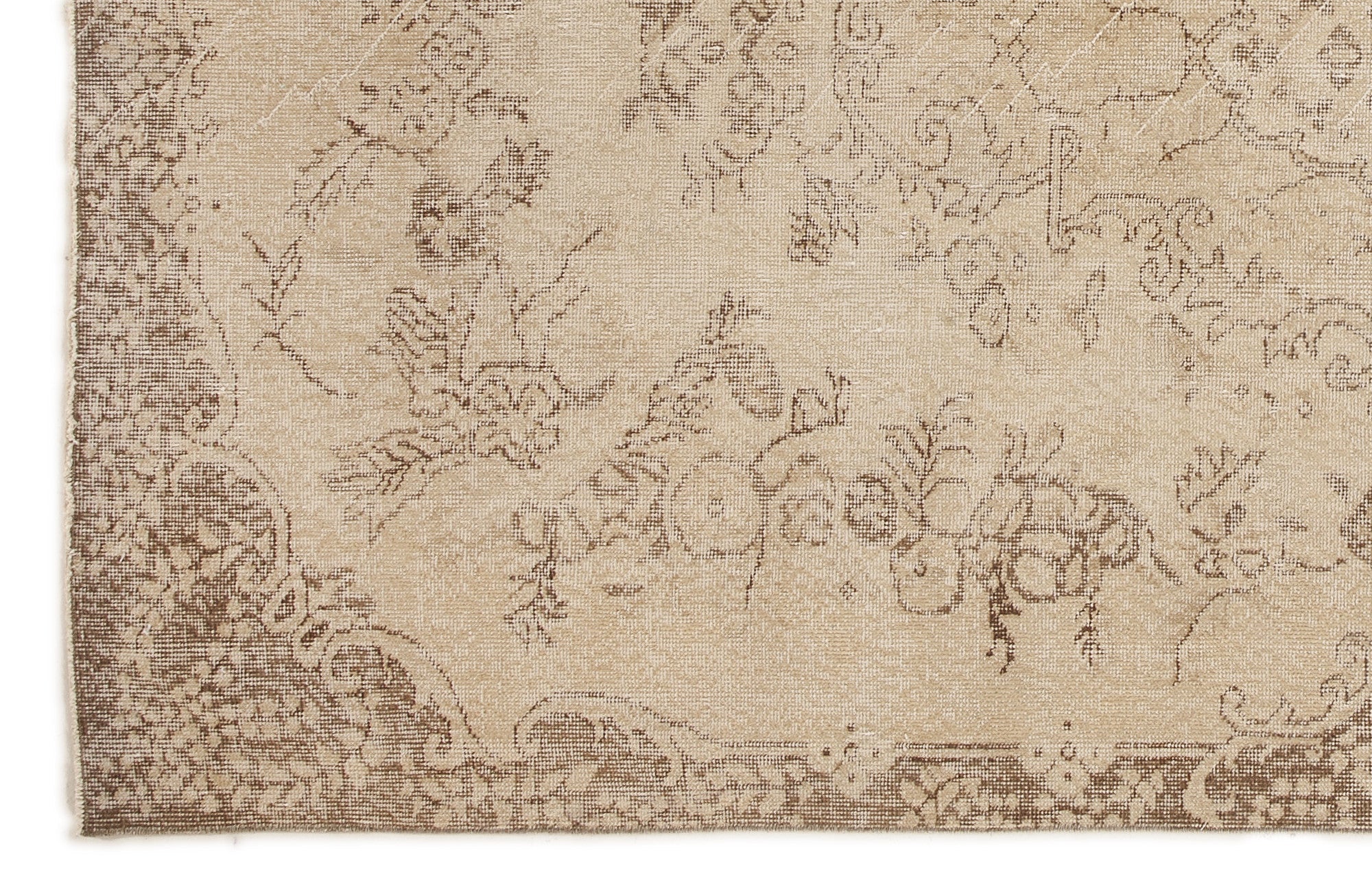Atina 5378 Beige Vintage Wool Handmade Area Rug 5'7" x 9'0"