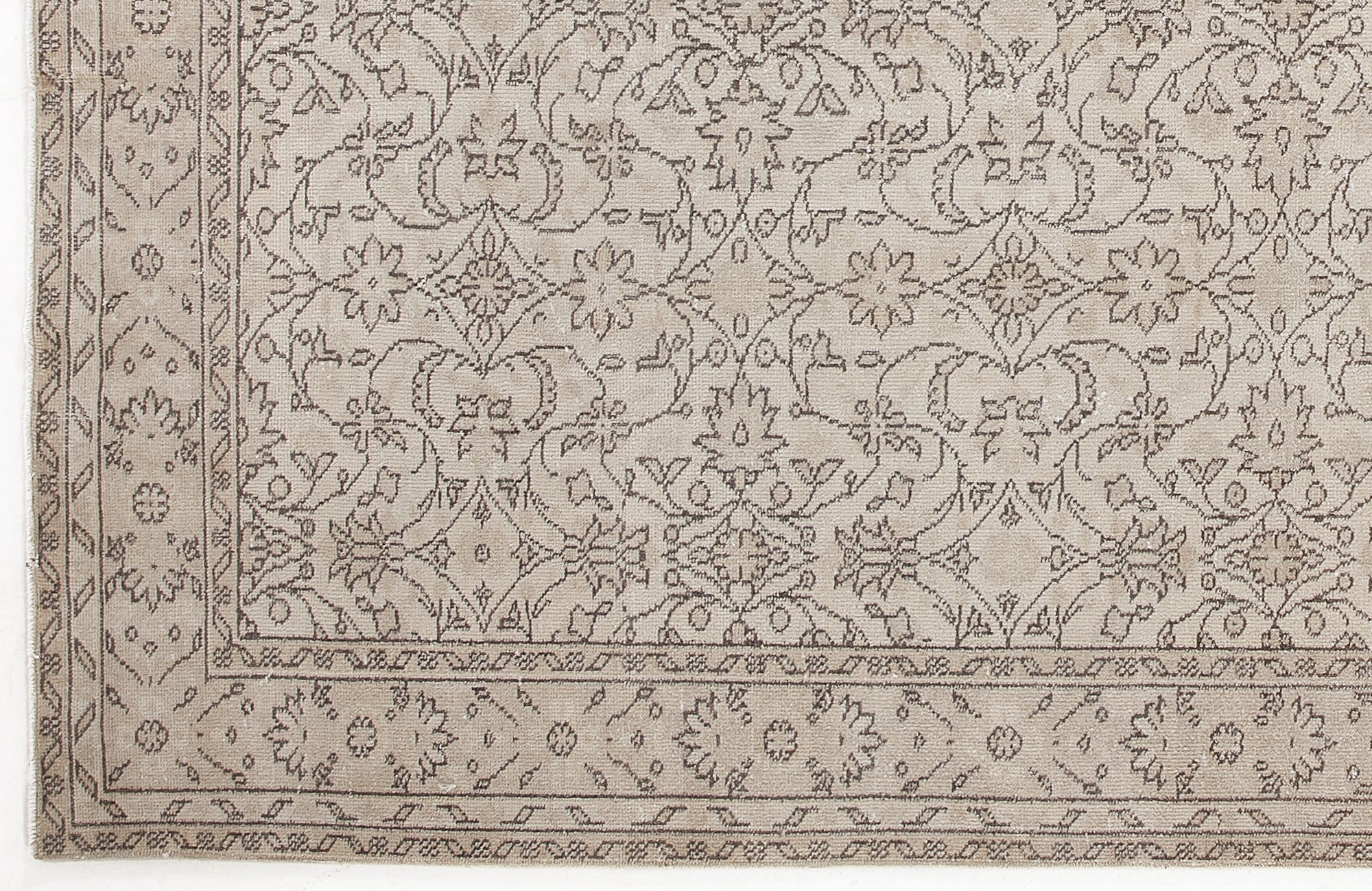 Atina 5514 Beige Vintage Wool Handmade Area Rug 6'1" x 9'3"