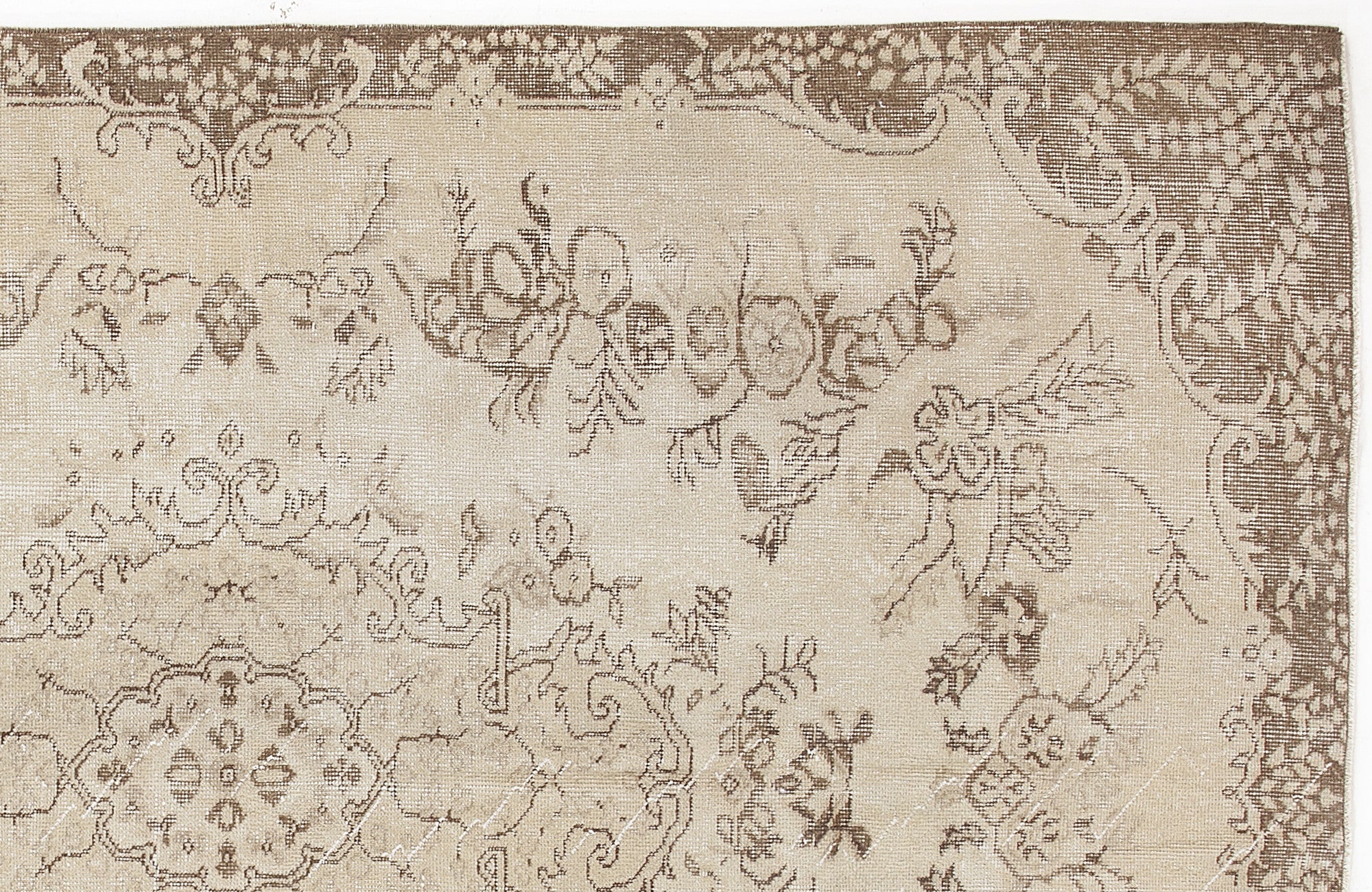 Atina 5515 Beige Vintage Wool Handmade Area Rug 5'7" x 8'10"