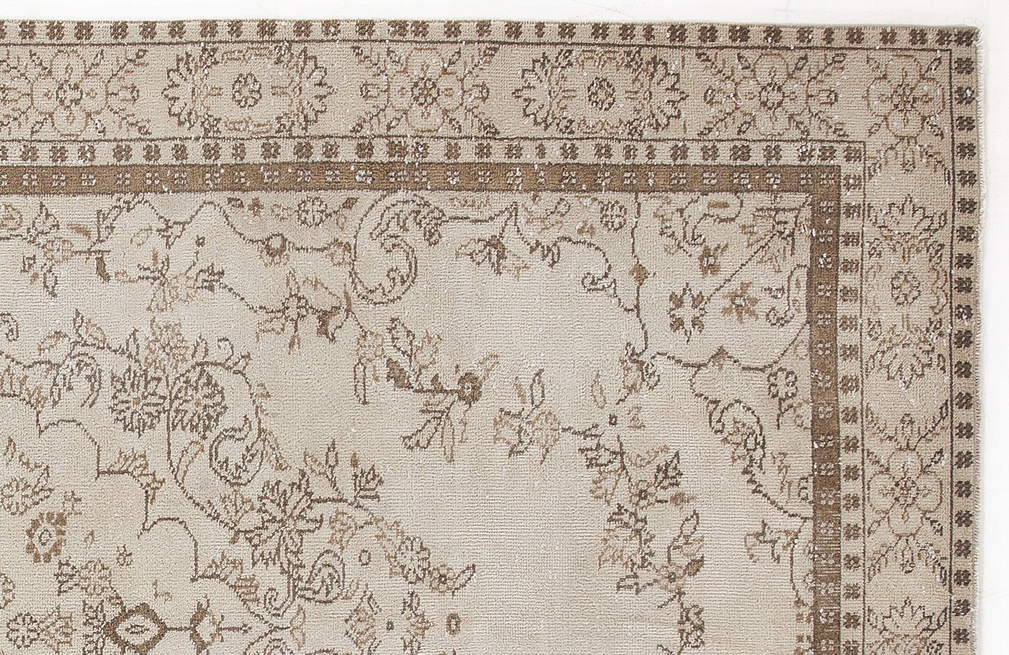 Atina 5632 Beige Vintage Wool Handmade Area Rug 5'10" x 9'9"