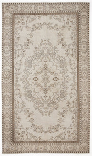 Atina 5632 Beige Vintage Wool Handmade Area Rug 5'10" x 9'9"