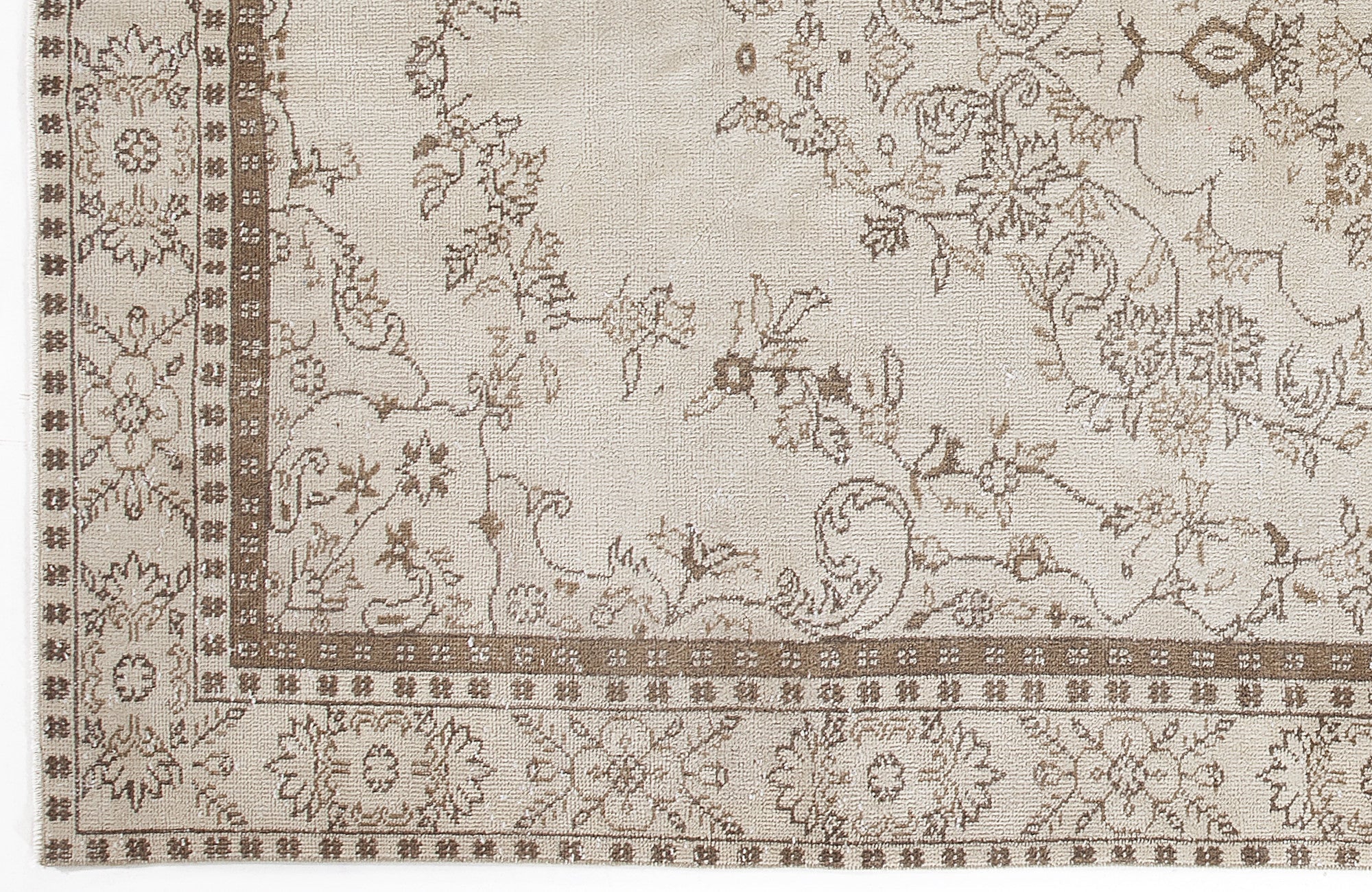 Atina 5632 Beige Vintage Wool Handmade Area Rug 5'10" x 9'9"