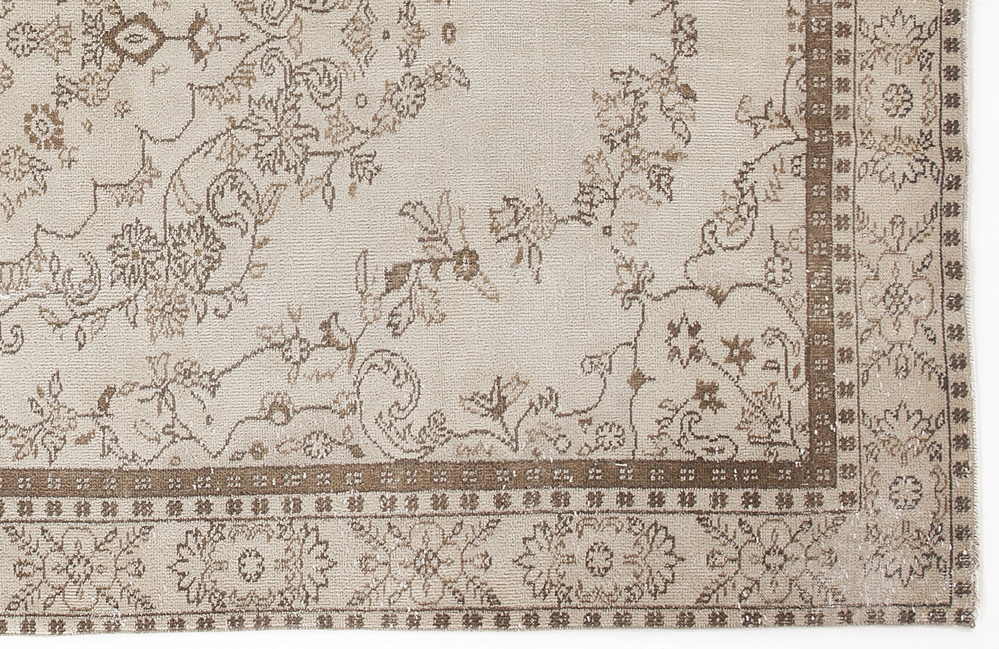 Atina 5632 Beige Vintage Wool Handmade Area Rug 5'10" x 9'9"