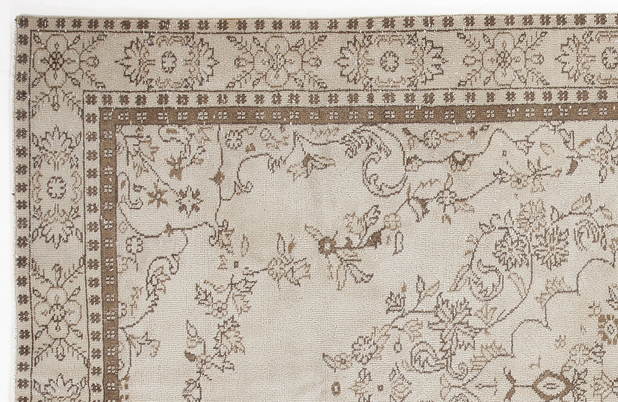 Atina 5632 Beige Vintage Wool Handmade Area Rug 5'10" x 9'9"