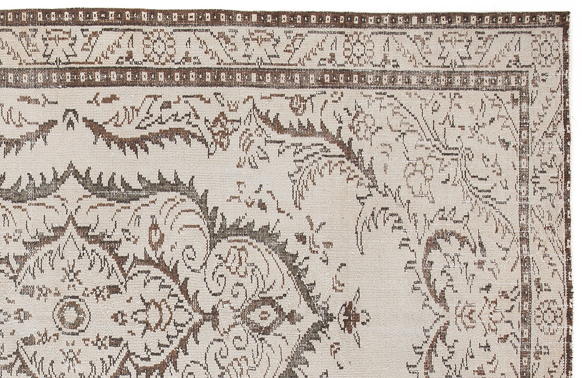 Atina 5659 Beige Vintage Wool Handmade Area Rug 5'7" x 9'4"