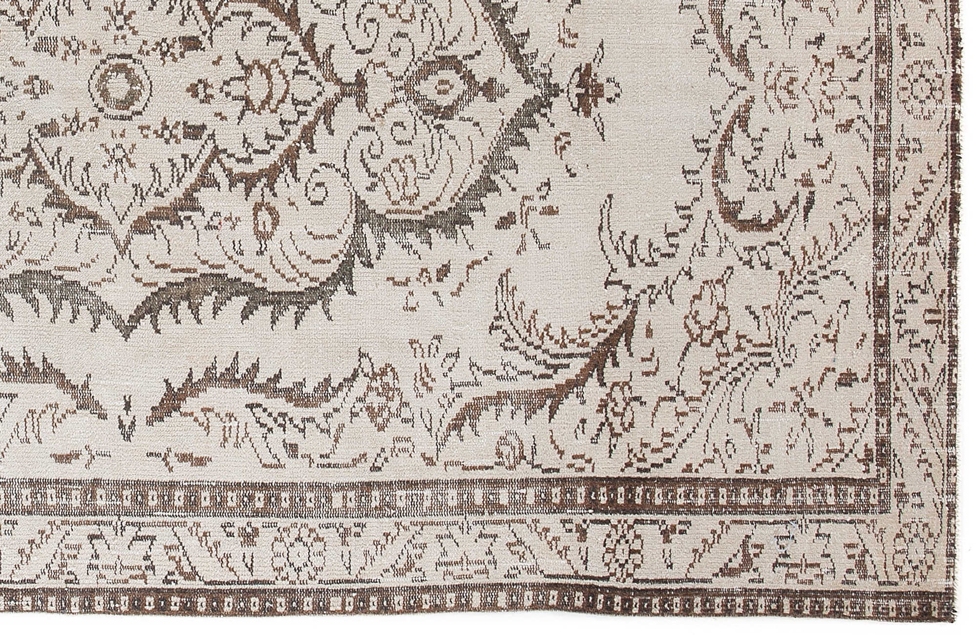 Atina 5659 Beige Vintage Wool Handmade Area Rug 5'7" x 9'4"