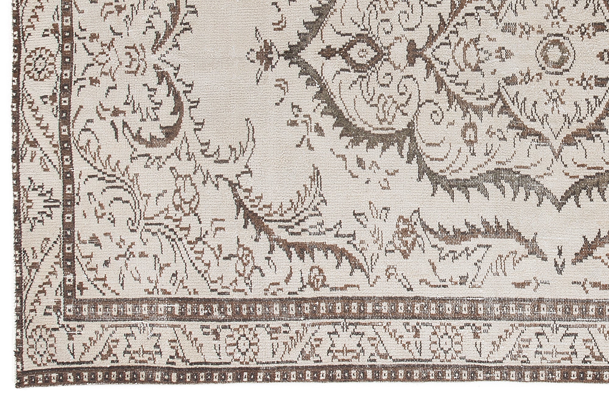 Atina 5659 Beige Vintage Wool Handmade Area Rug 5'7" x 9'4"
