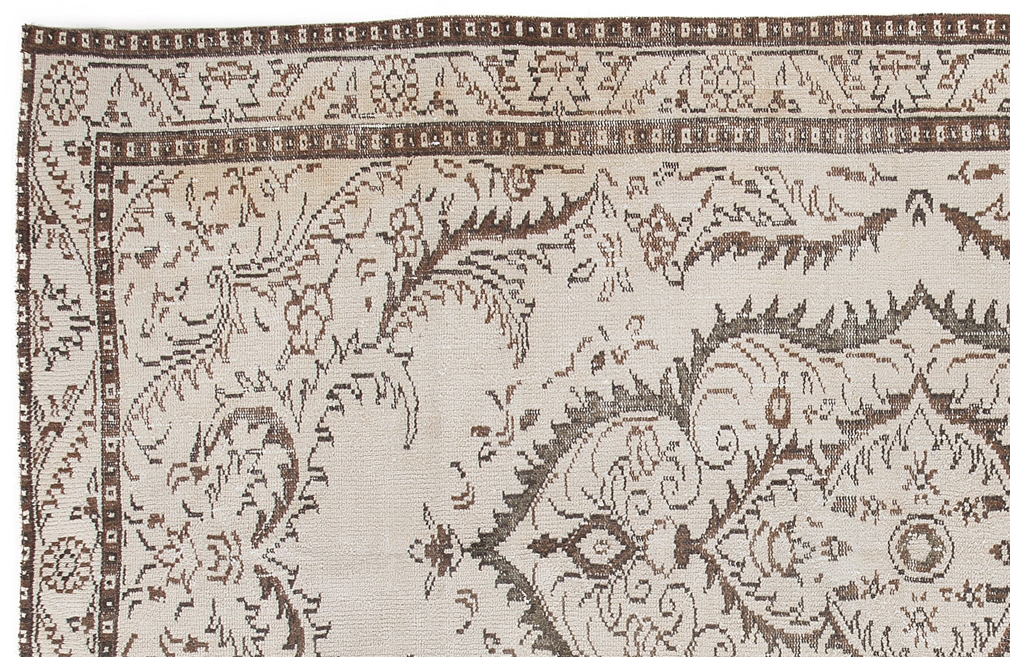Atina 5659 Beige Vintage Wool Handmade Area Rug 5'7" x 9'4"