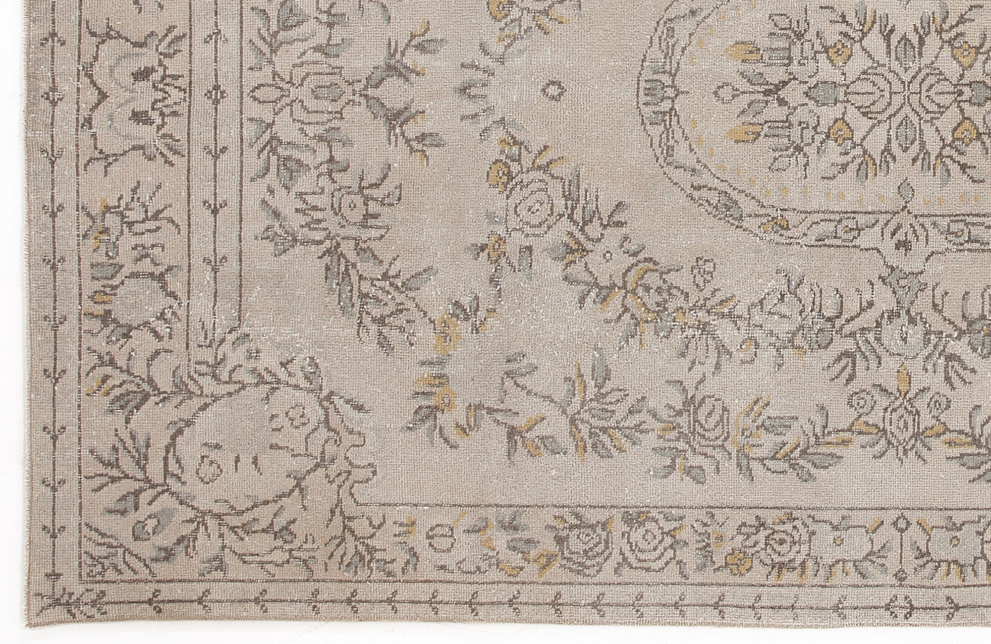 Atina 5791 Beige Vintage Wool Handmade Area Rug 5'9" x 9'5"