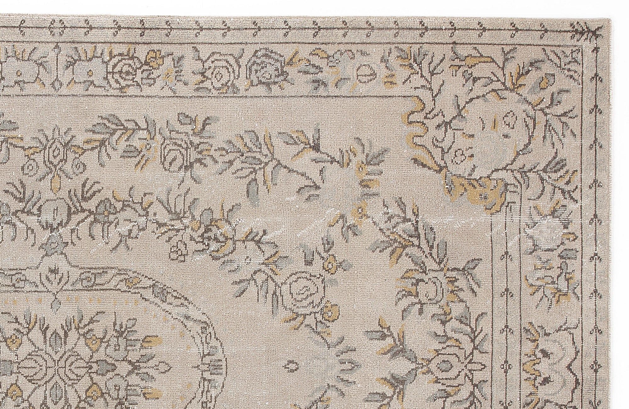 Atina 5791 Beige Vintage Wool Handmade Area Rug 5'9" x 9'5"