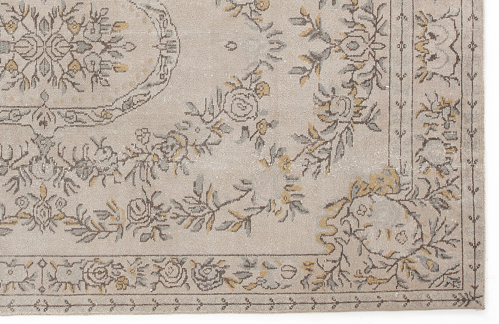 Atina 5791 Beige Vintage Wool Handmade Area Rug 5'9" x 9'5"