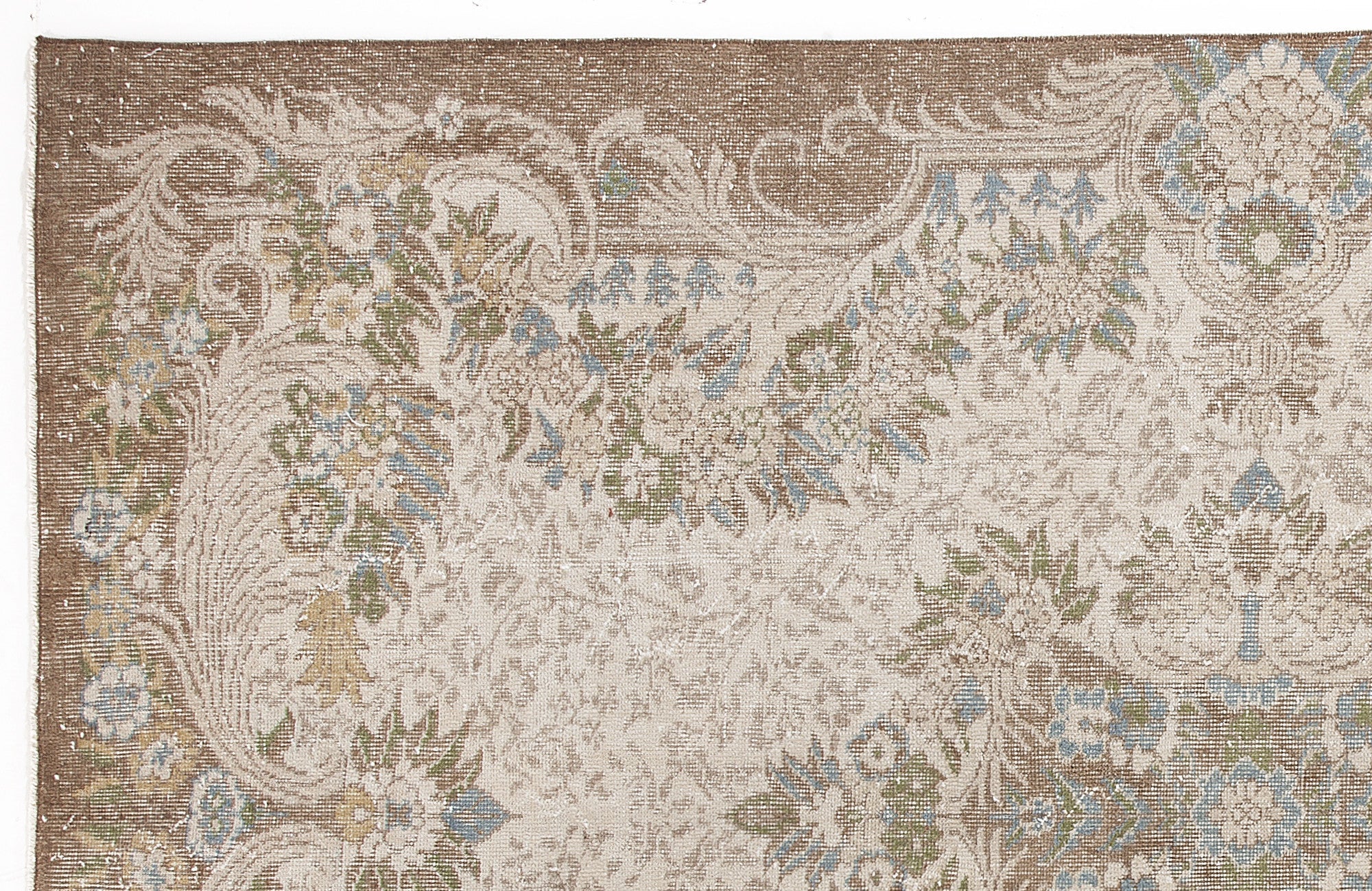 Atina 5818 Beige Vintage Wool Handmade Area Rug 5'11" x 9'4"