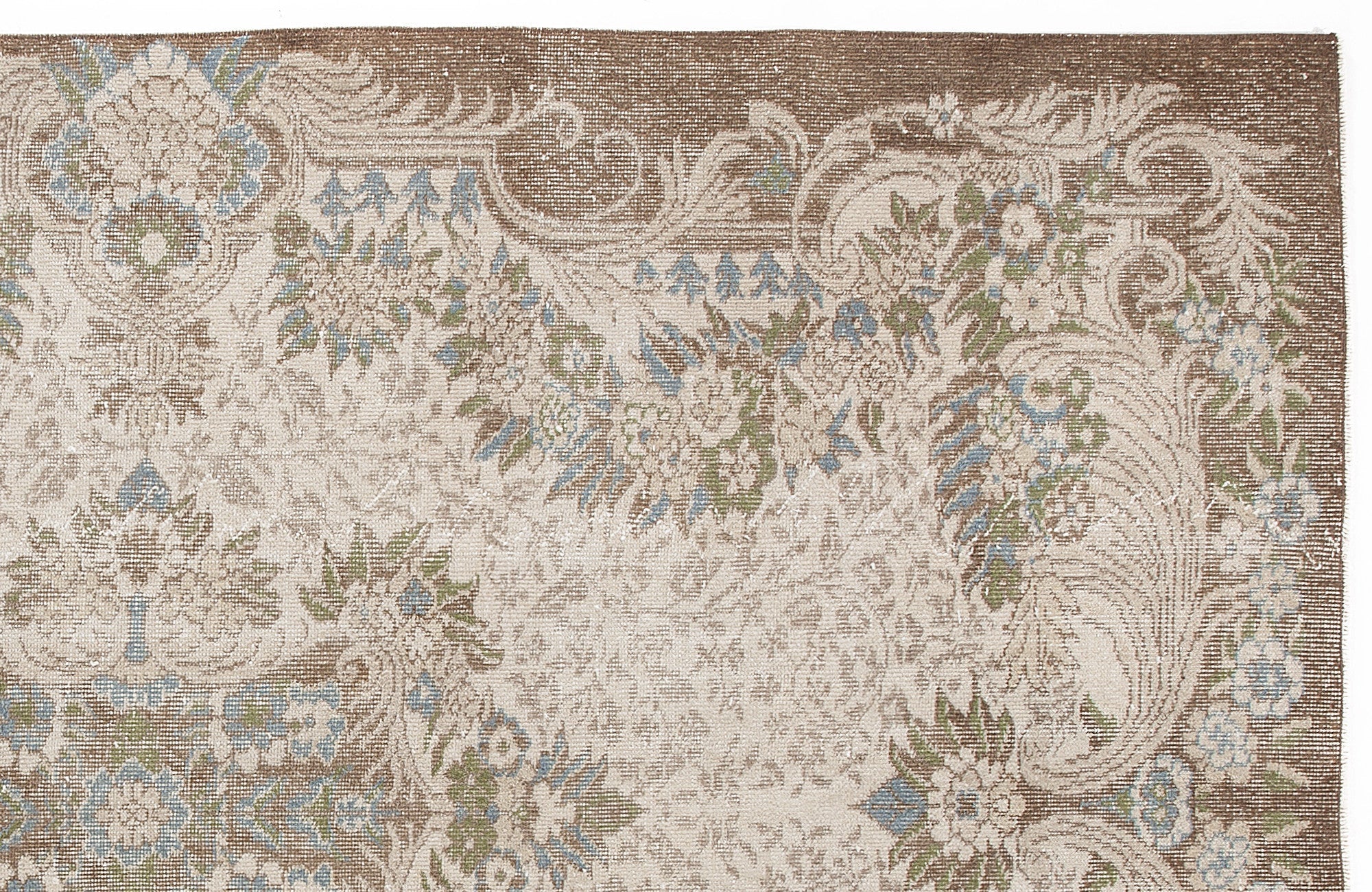 Atina 5818 Beige Vintage Wool Handmade Area Rug 5'11" x 9'4"