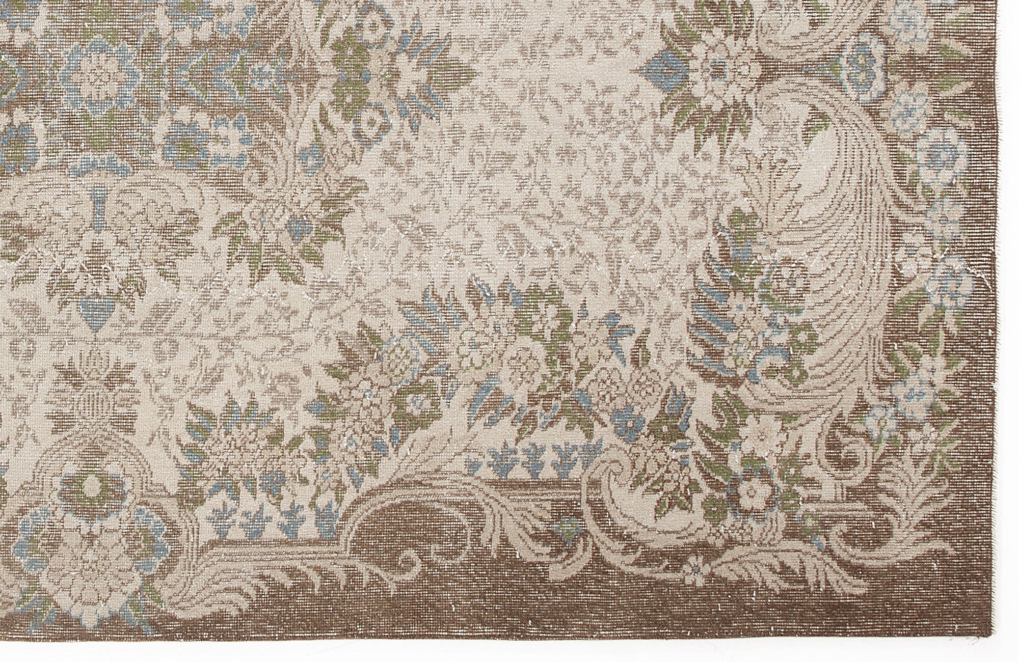 Atina 5818 Beige Vintage Wool Handmade Area Rug 5'11" x 9'4"