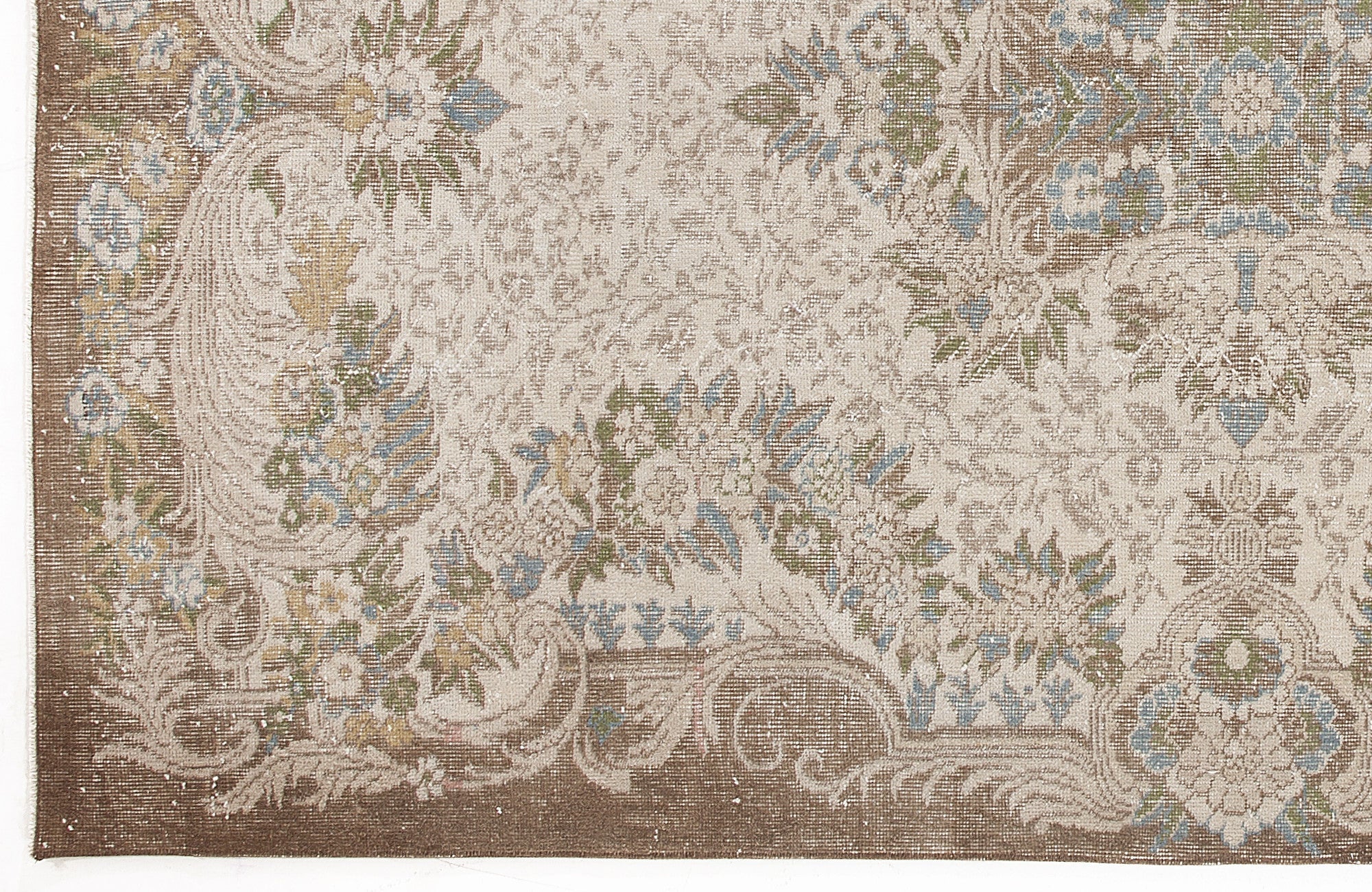Atina 5818 Beige Vintage Wool Handmade Area Rug 5'11" x 9'4"