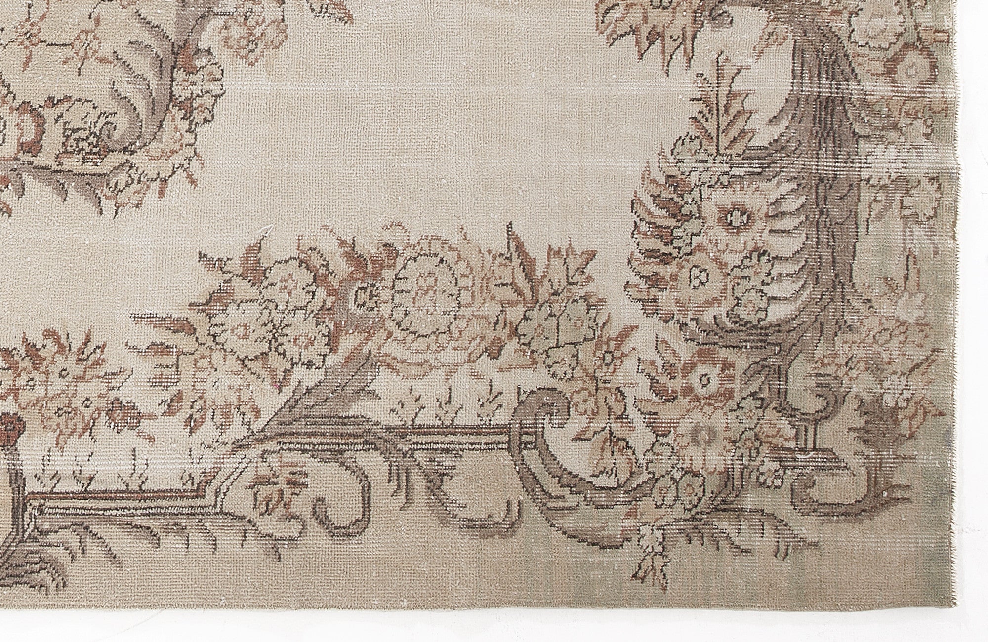 Atina 5842 Beige Vintage Wool Handmade Area Rug 5'7" x 9'10"