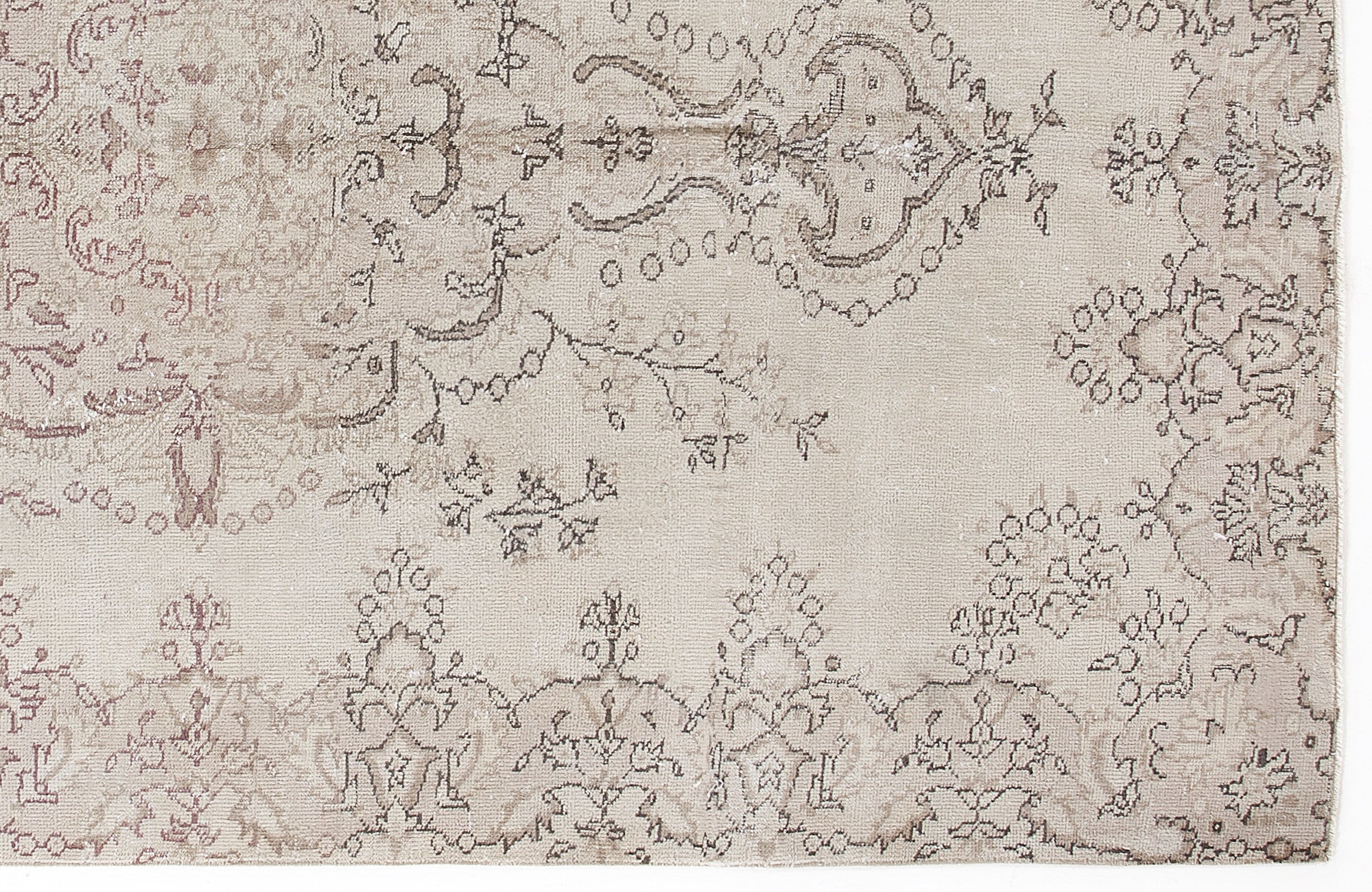 Atina 5849 Beige Vintage Wool Handmade Area Rug 5'7" x 9'0"