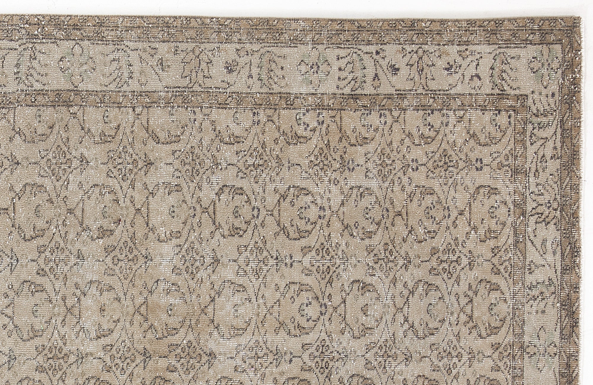 Atina 5883 Beige Vintage Wool Handmade Area Rug 5'7" x 9'3"
