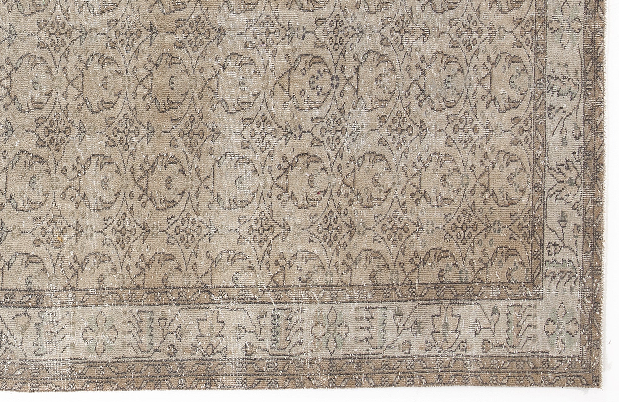 Atina 5883 Beige Vintage Wool Handmade Area Rug 5'7" x 9'3"