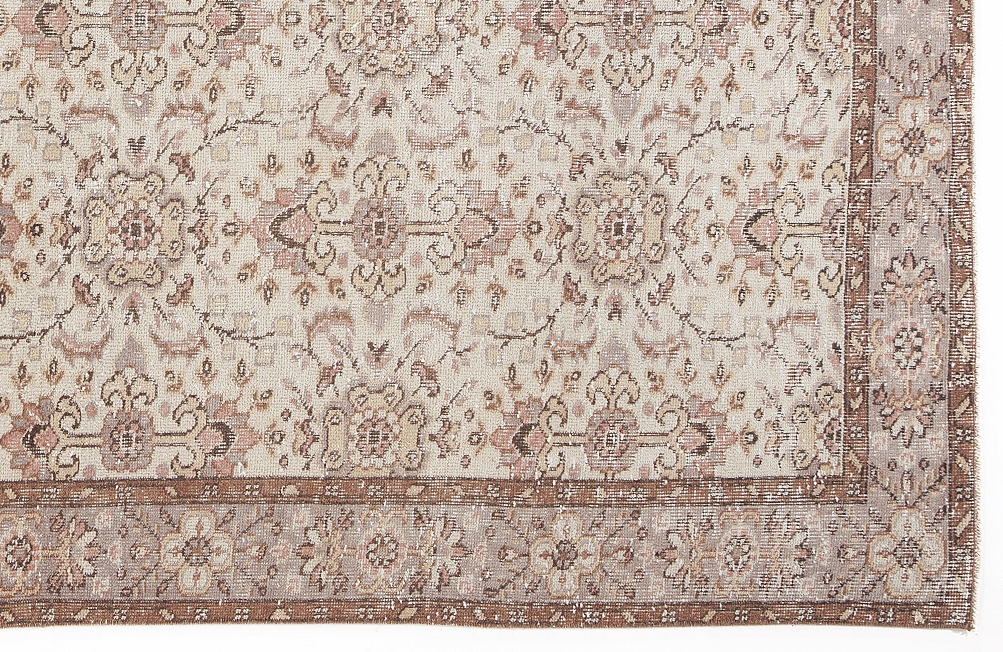 Atina 5931 Beige Vintage Wool Handmade Area Rug 5'5" x 8'10"
