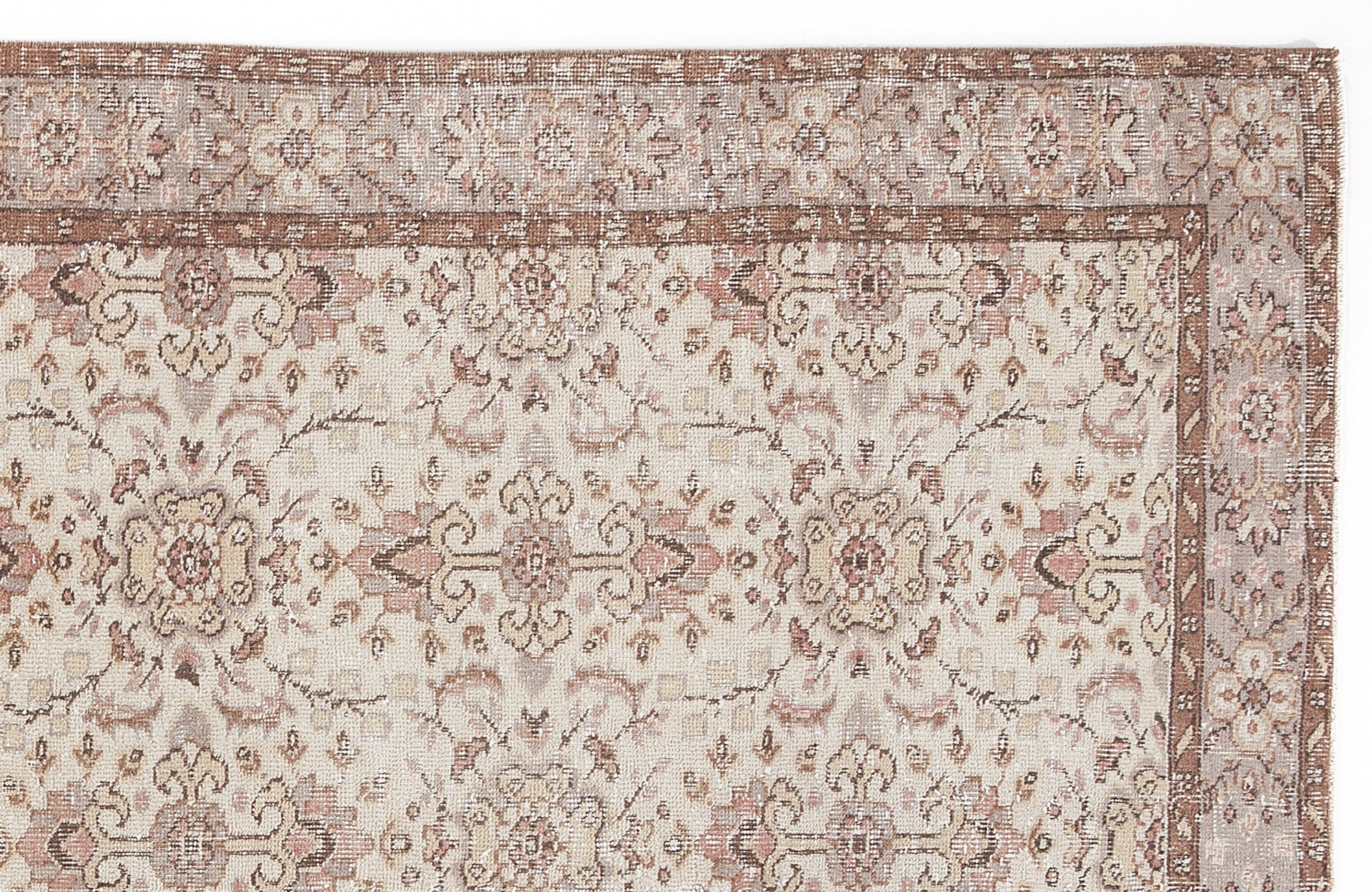 Atina 5931 Beige Vintage Wool Handmade Area Rug 5'5" x 8'10"