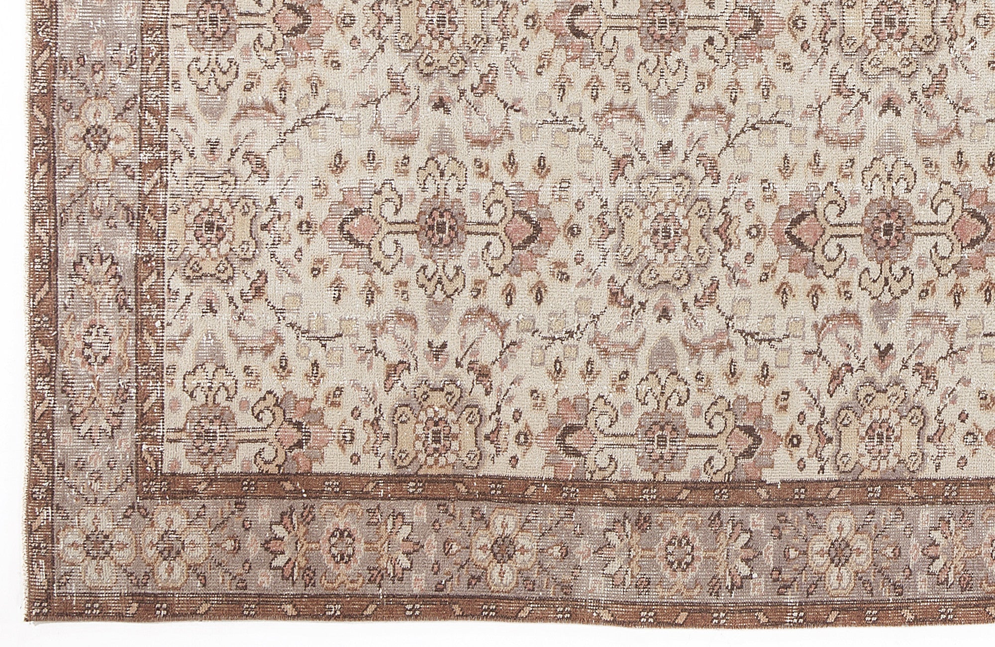 Atina 5931 Beige Vintage Wool Handmade Area Rug 5'5" x 8'10"