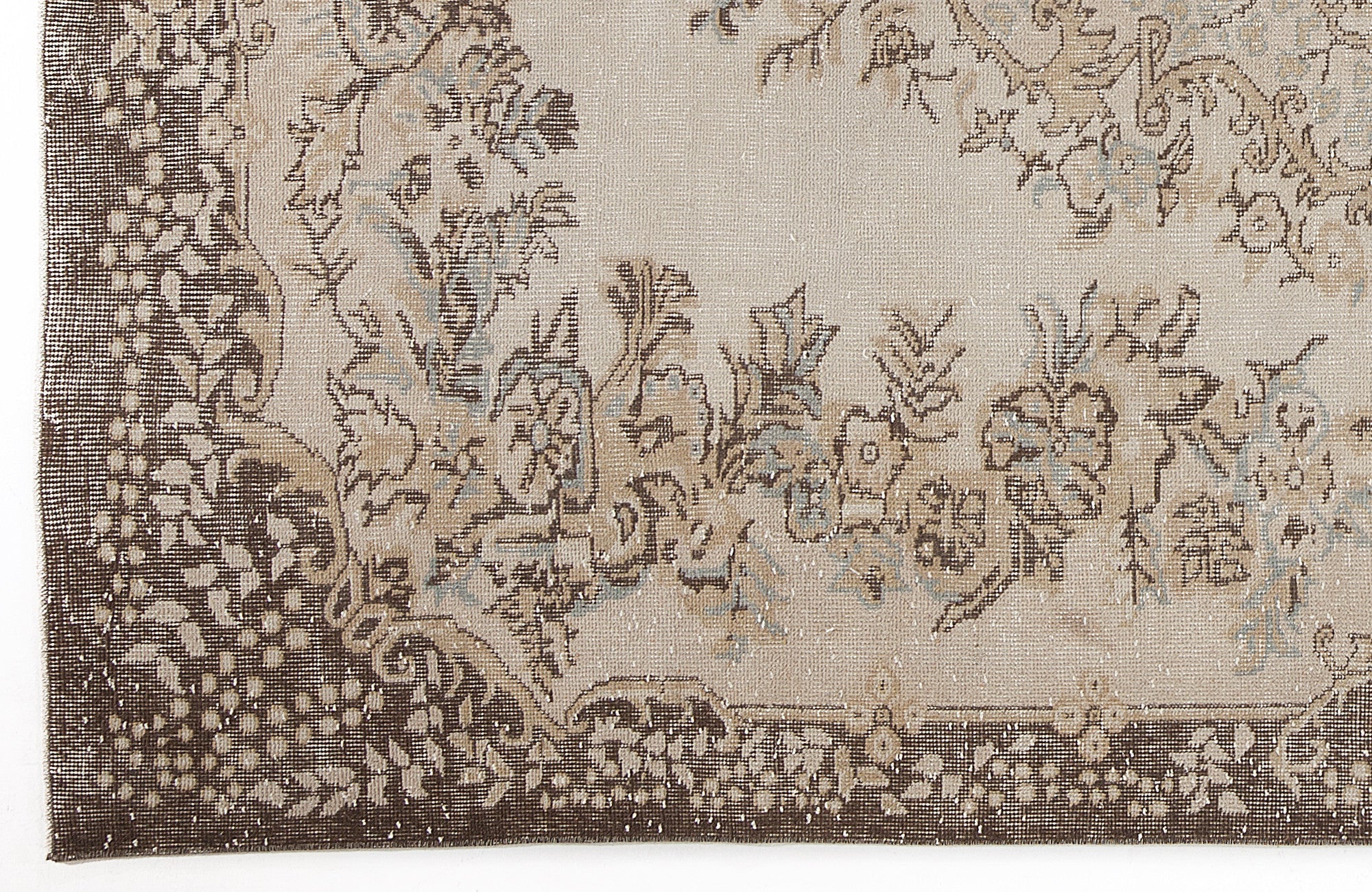 Atina 5946 Beige Vintage Wool Handmade Area Rug 6'1" x 9'9"