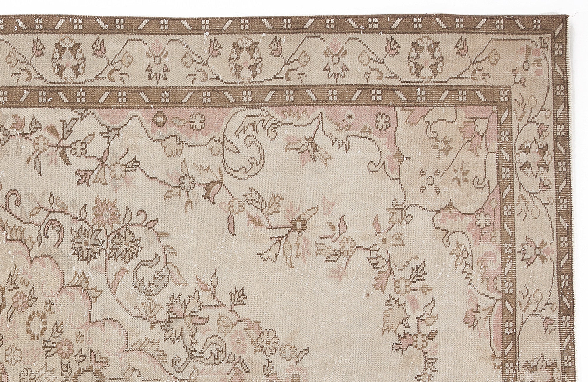 Atina 5972 Beige Vintage Wool Handmade Area Rug 5'7" x 9'1"