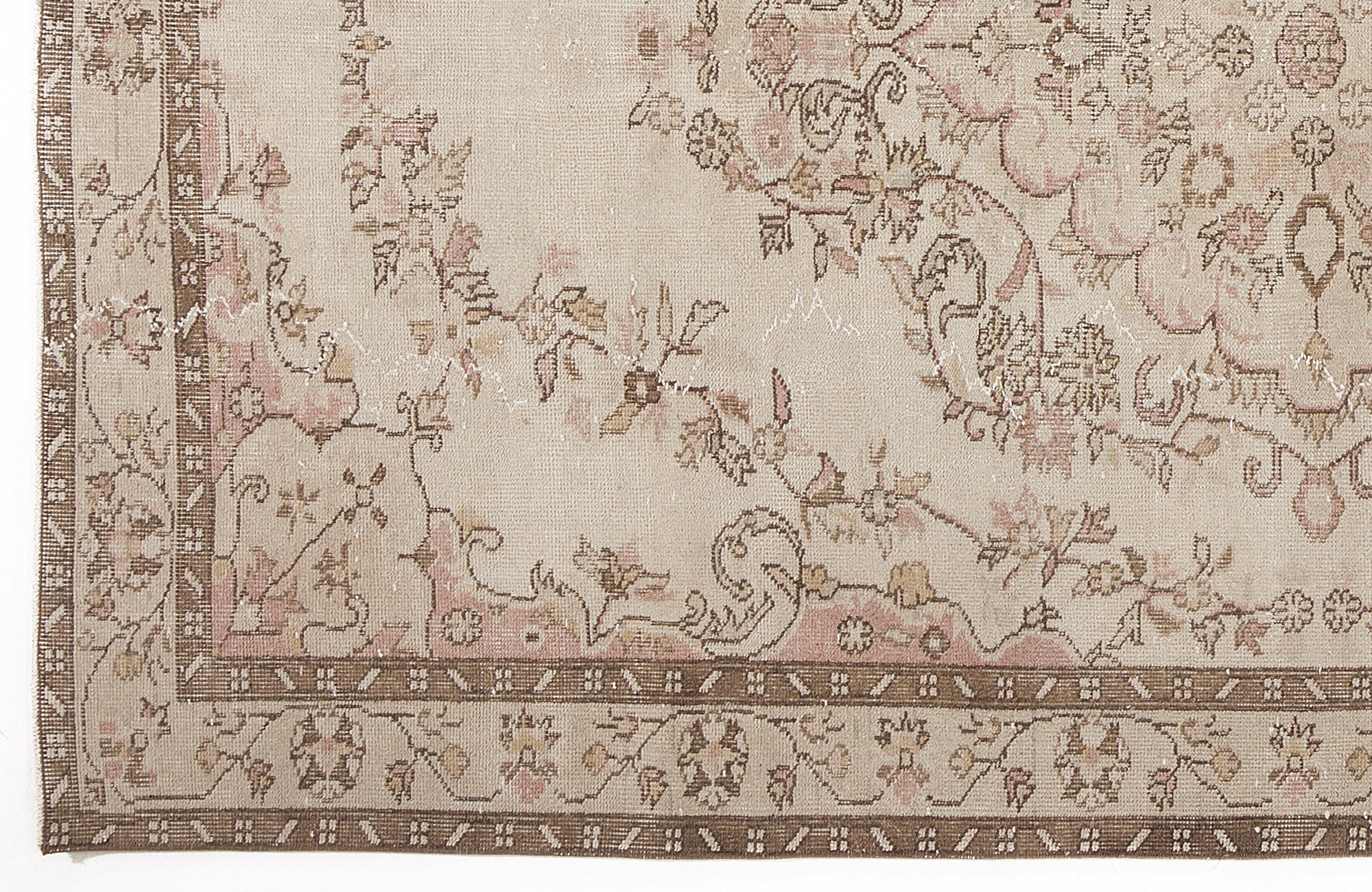 Atina 5972 Beige Vintage Wool Handmade Area Rug 5'7" x 9'1"