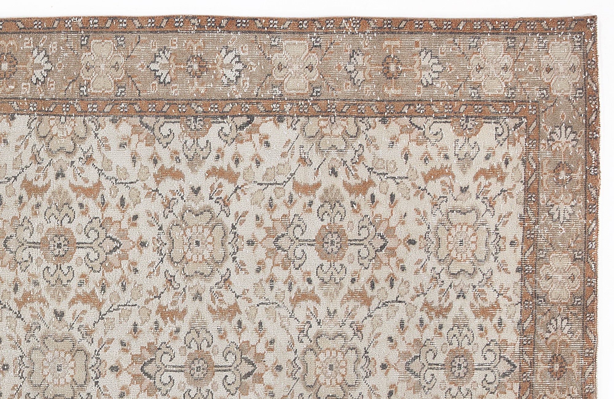 Atina 5994 Beige Vintage Wool Handmade Area Rug 5'5" x 9'1"